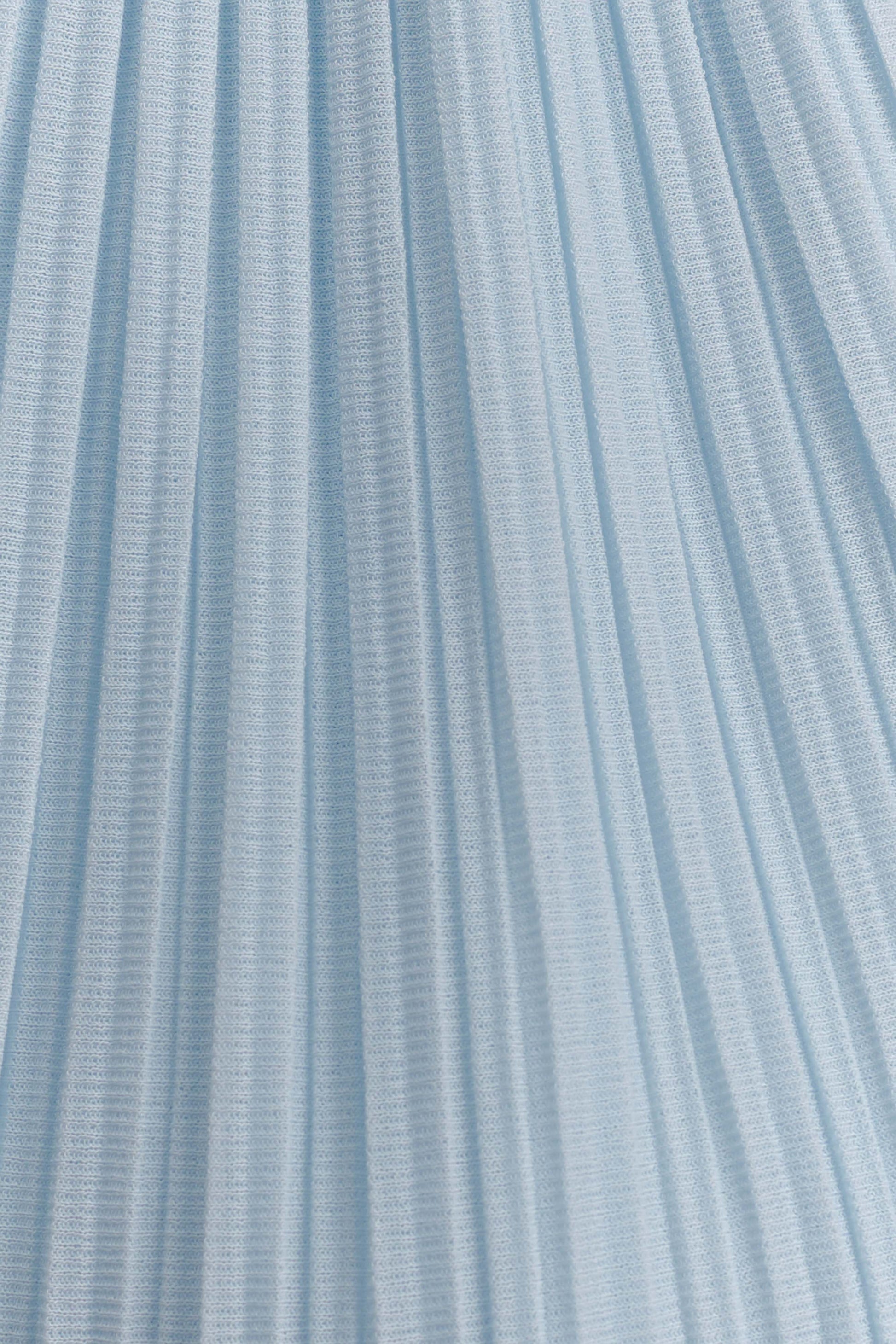 Amaris Sleeveless Plisse Halter Top - Pale Blue #6