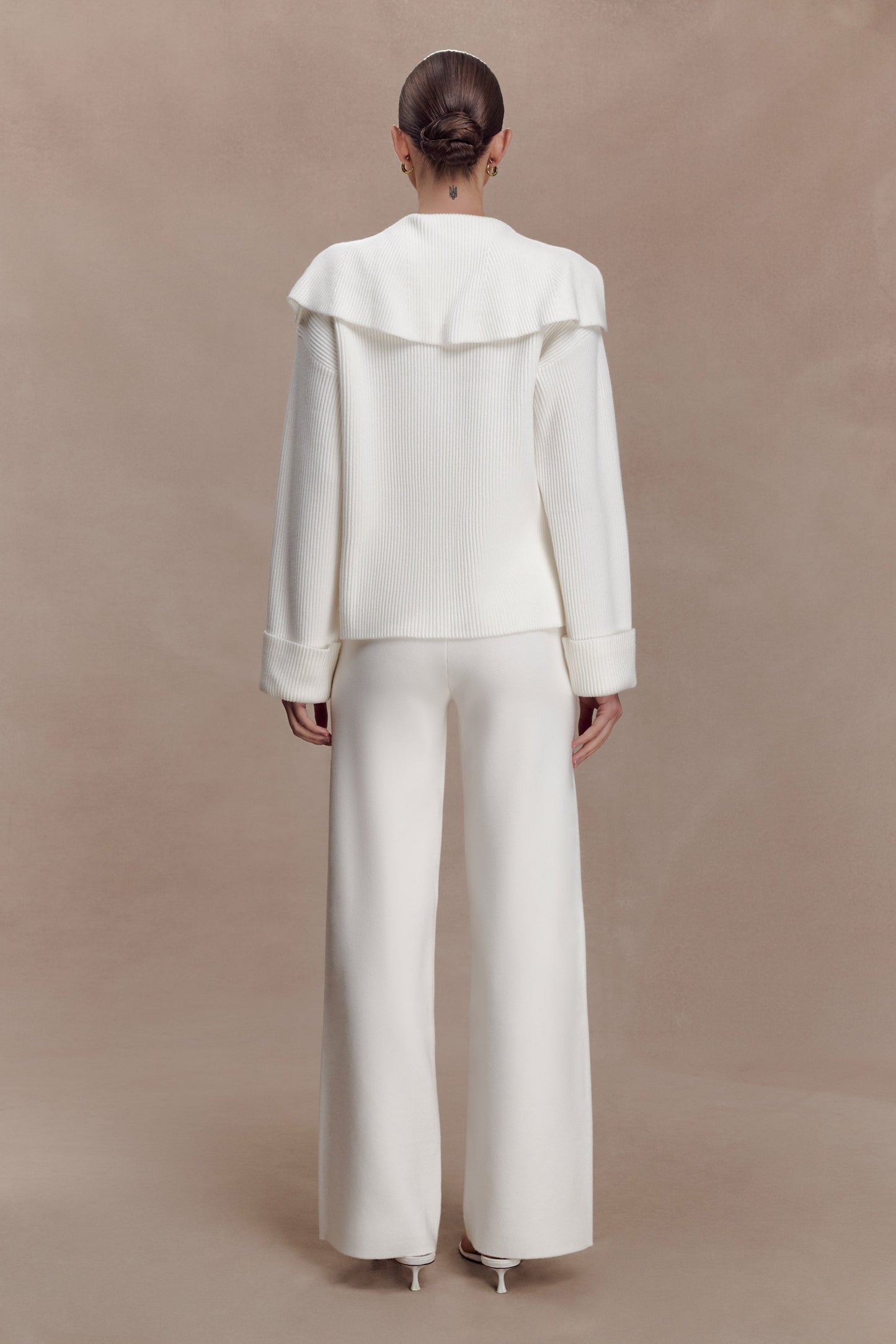 Bianka V Neck Knit Jumper - Off White