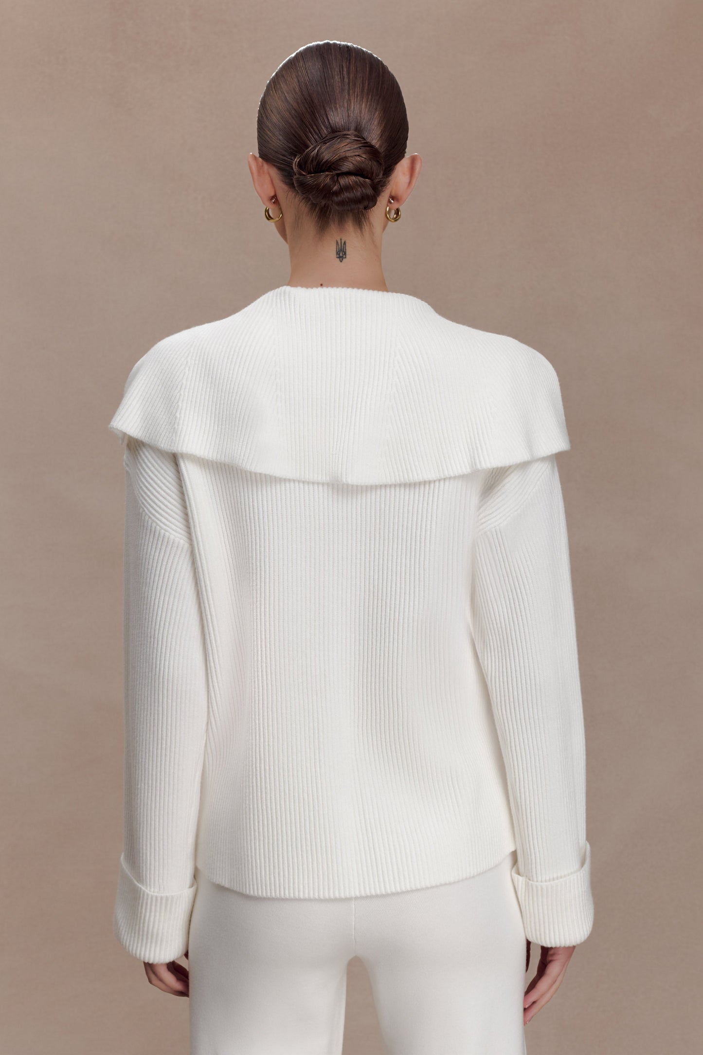Bianka V Neck Knit Jumper - Off White
