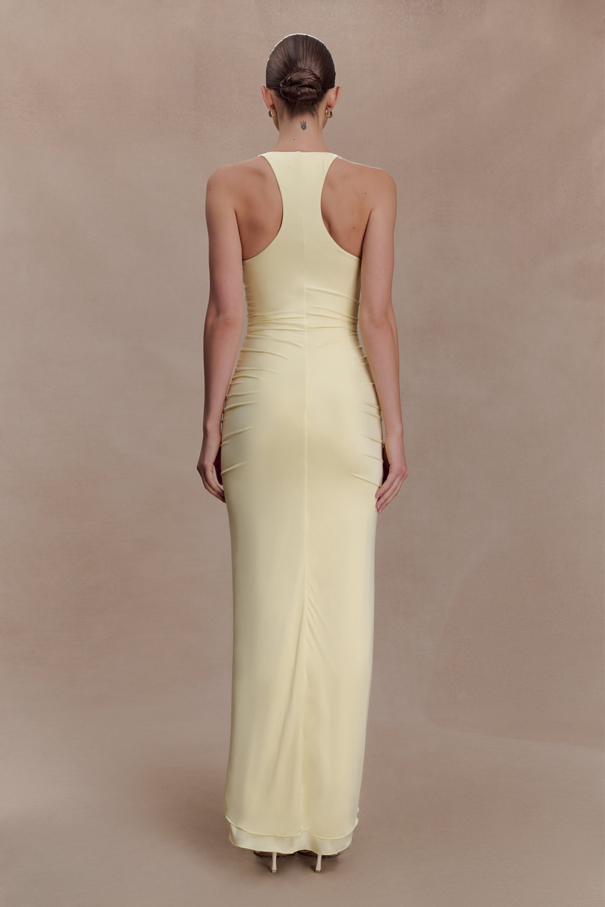Alessandra Slinky Ruffle Maxi Dress / Lemon | MESHKI