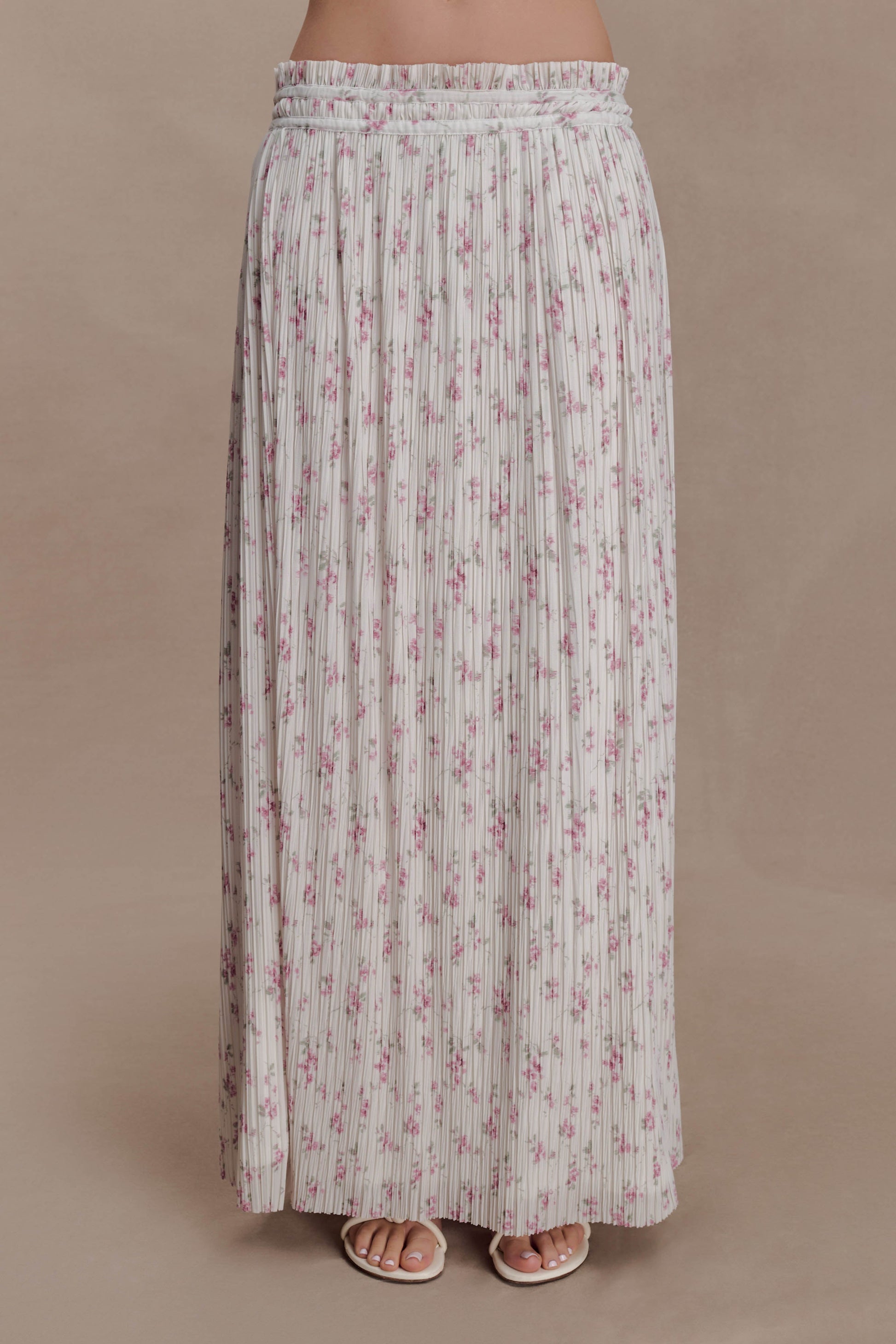 Amaris Gathered Plisse Maxi Skirt - Floral Ditsy Print #8