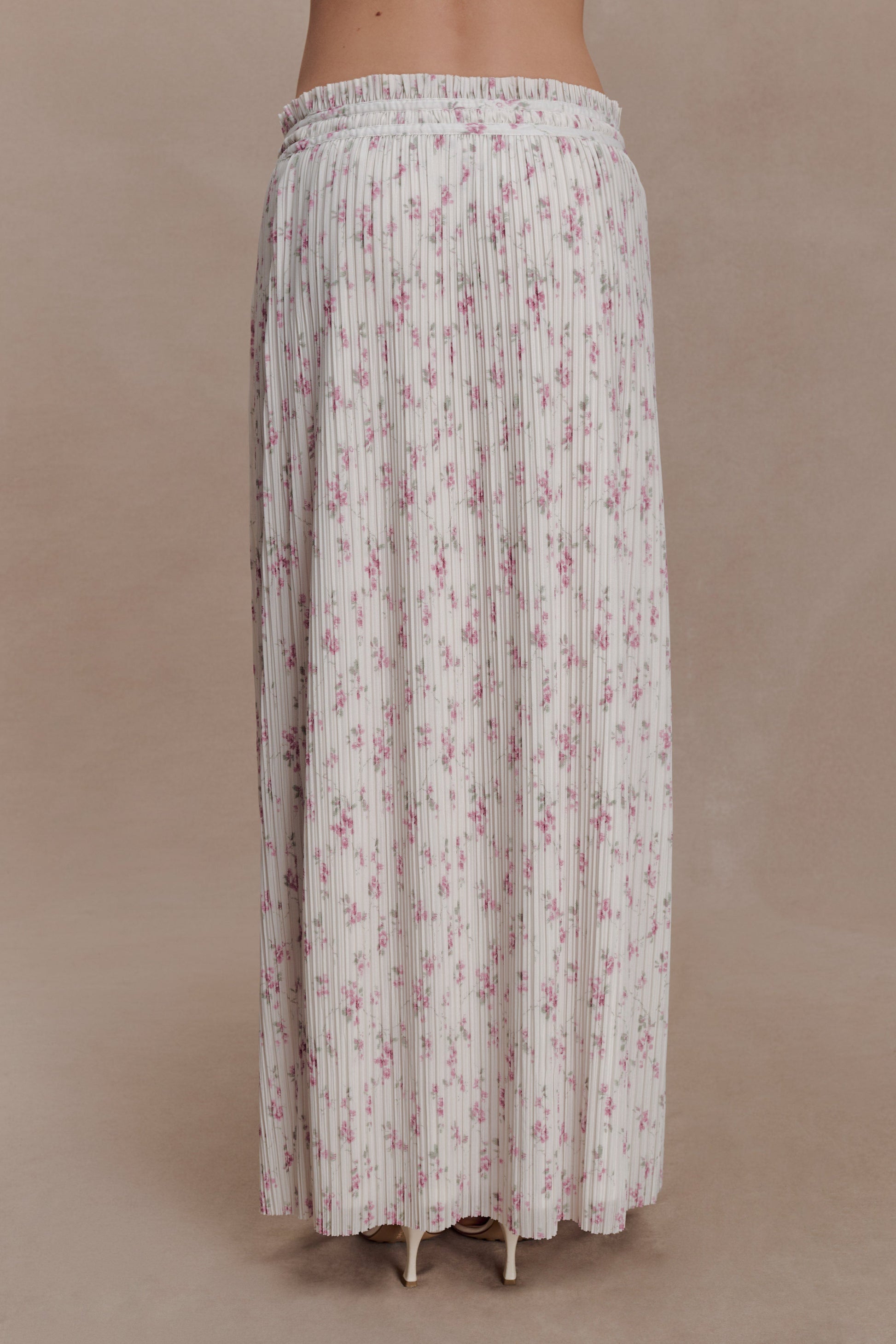 Amaris Gathered Plisse Maxi Skirt - Floral Ditsy Print #6