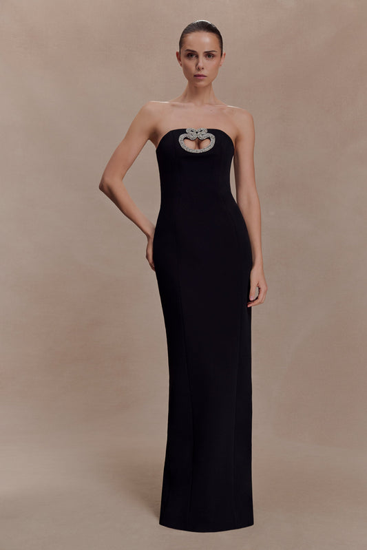 Hilda Embellished Strapless Maxi Dress - Black