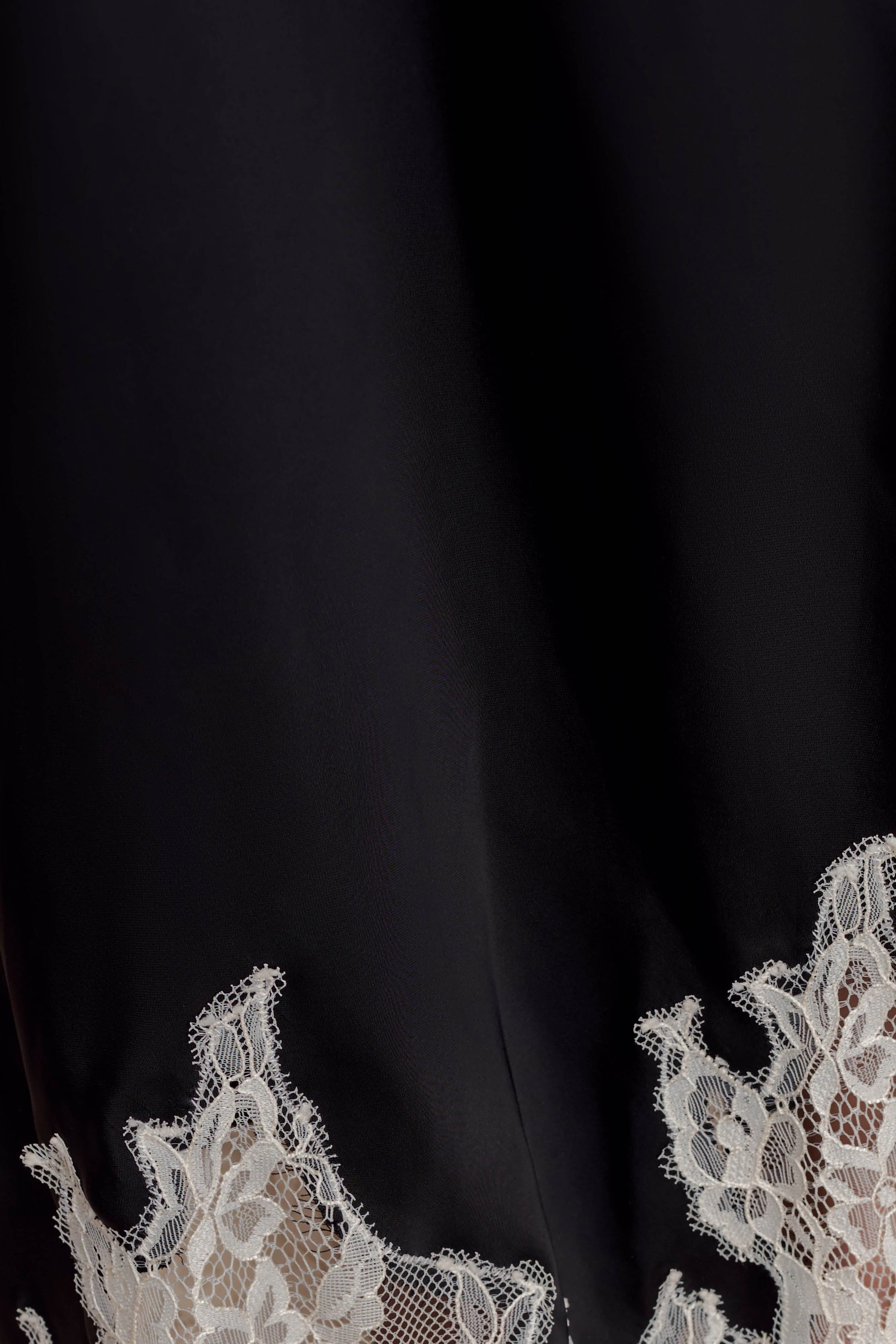 Nina Satin And Lace Maxi Skirt - Black/Ivory #6