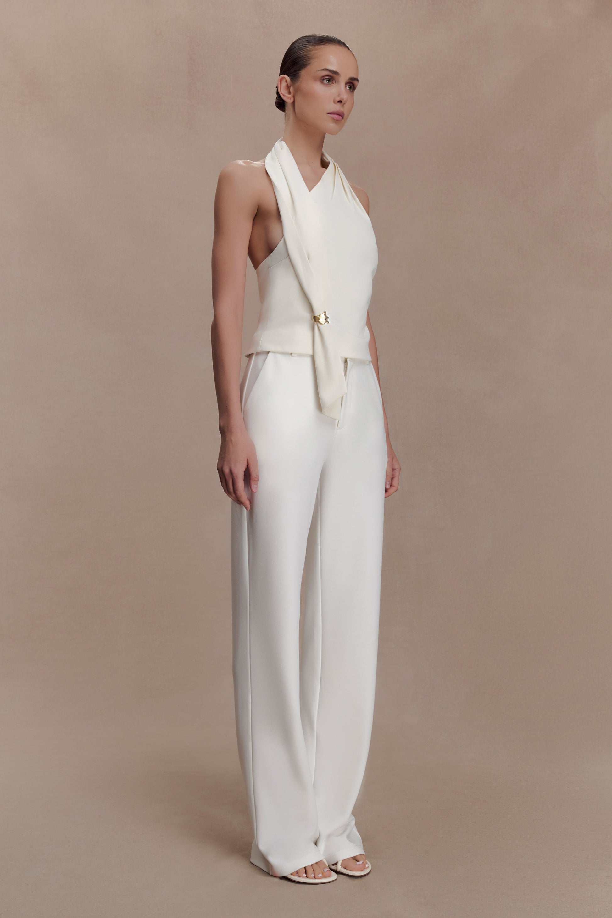 Marina Halter Top With Hardware - Ivory #4