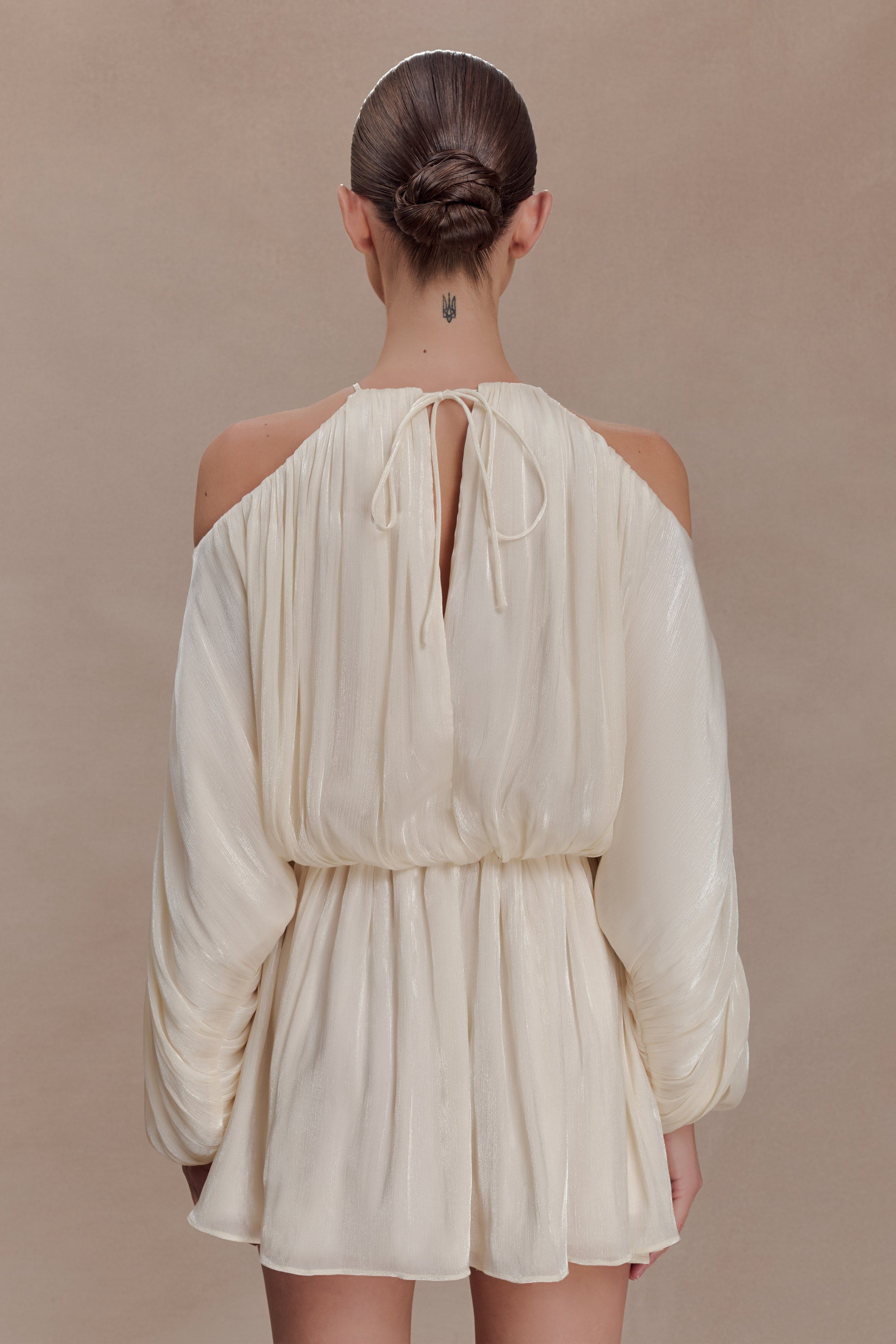 Minna Halter Mini Dress - Opal White | MESHKI US Minna Halter Mini Dress - Opal White | MESHKI US