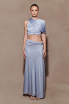 Adrienne One Shoulder Lurex Top - Pastel Blue