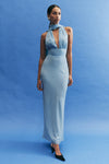 Nadine Halter Chiffon Maxi Dress - Blue