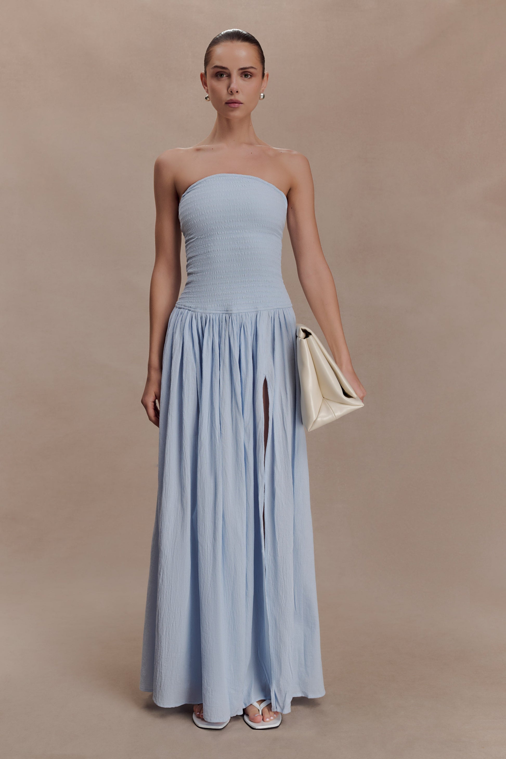 Maureen Cotton Shirring Maxi Dress