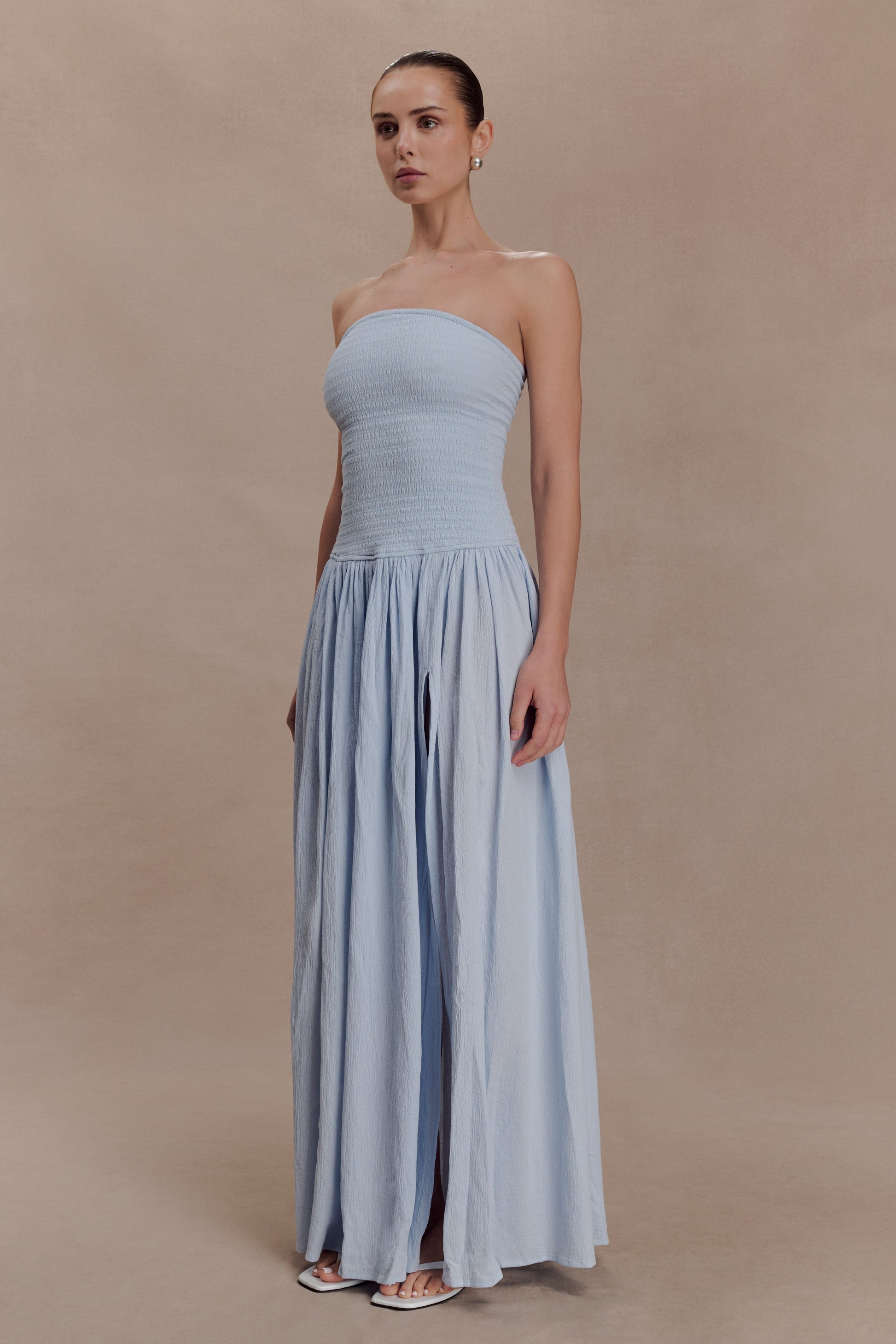 Maureen Cotton Shirring Maxi Dress