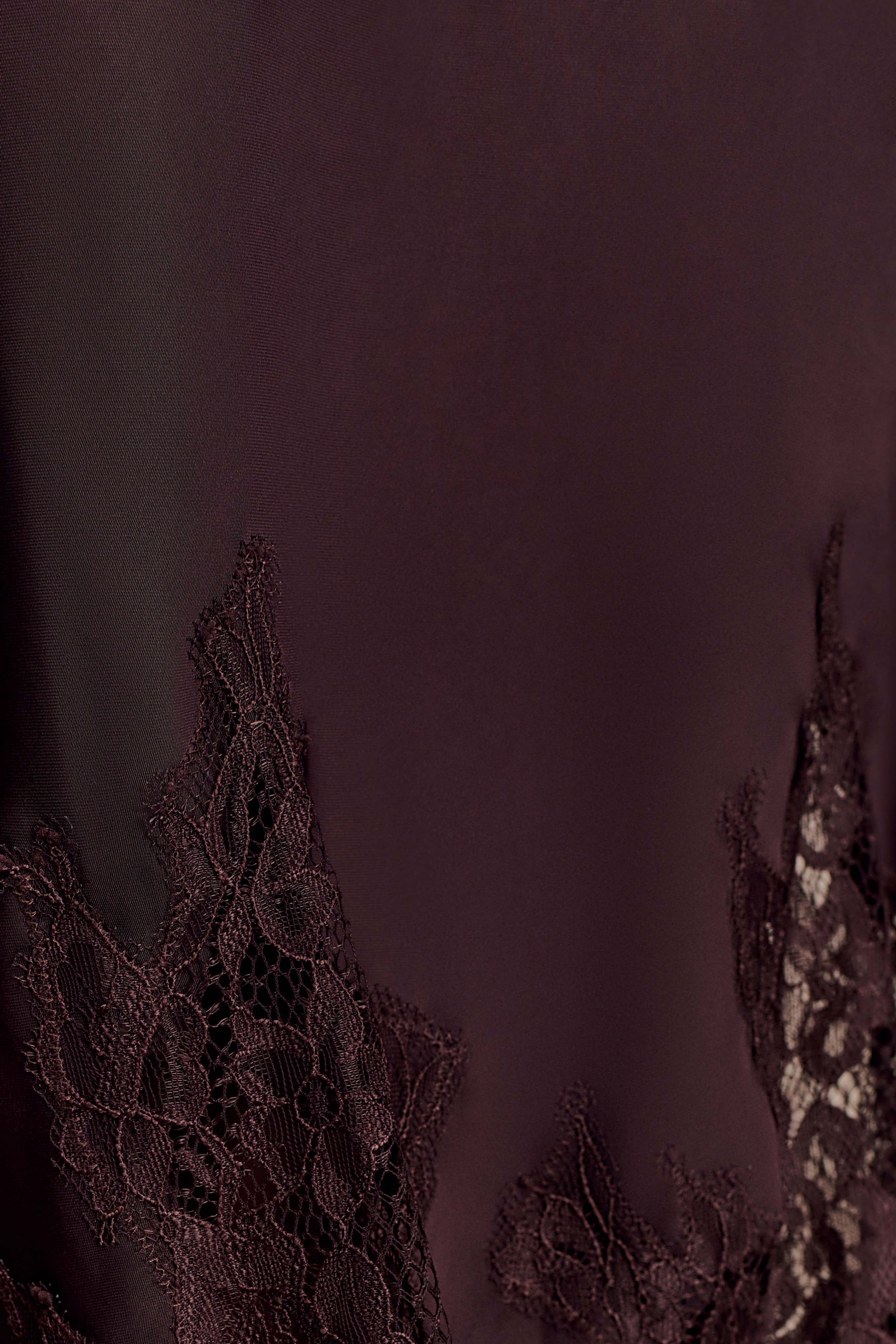 Nina Satin And Lace Maxi Skirt - Chocolate #6