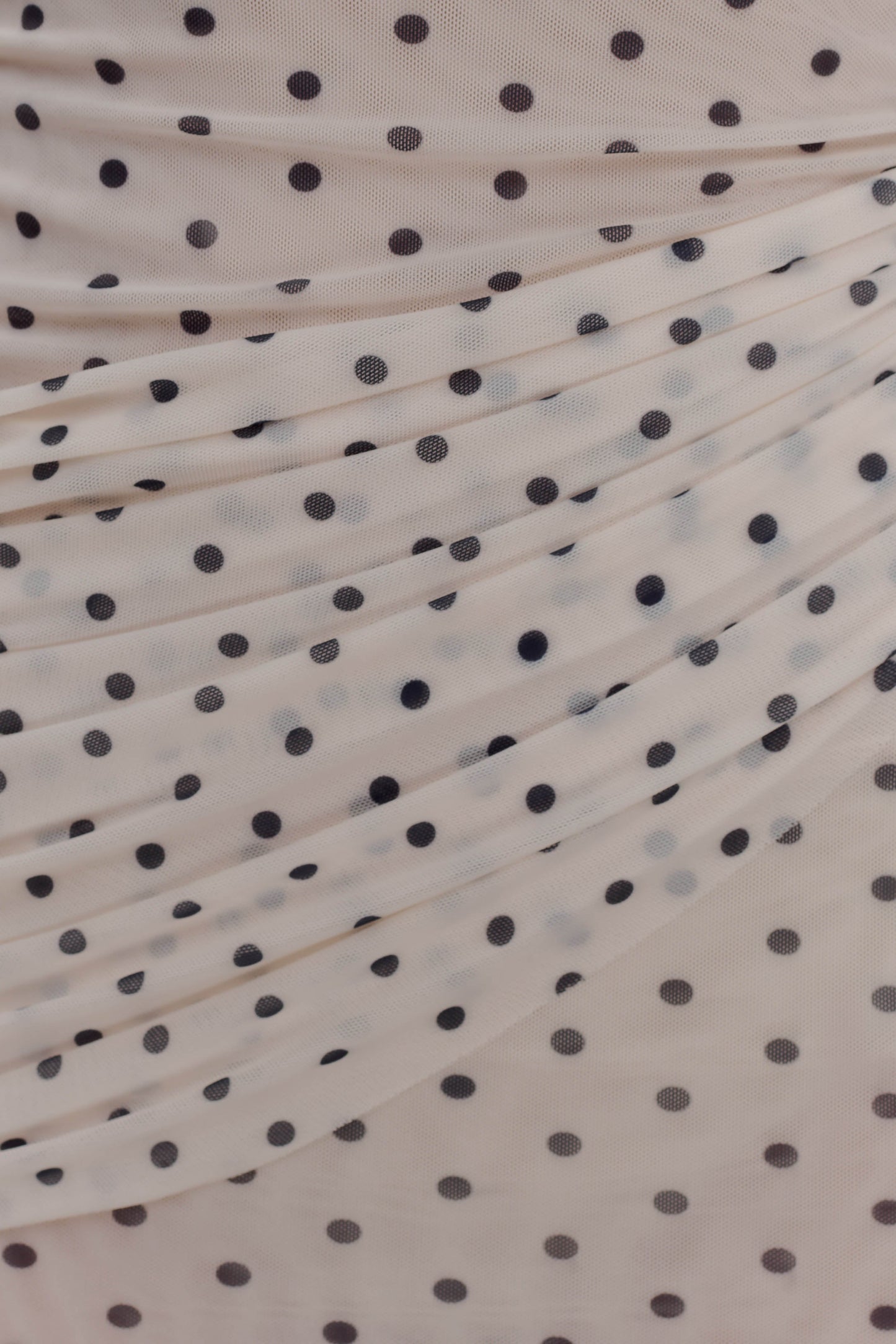 Adrienne One Shoulder Mesh Mini Dress - Polka Dot