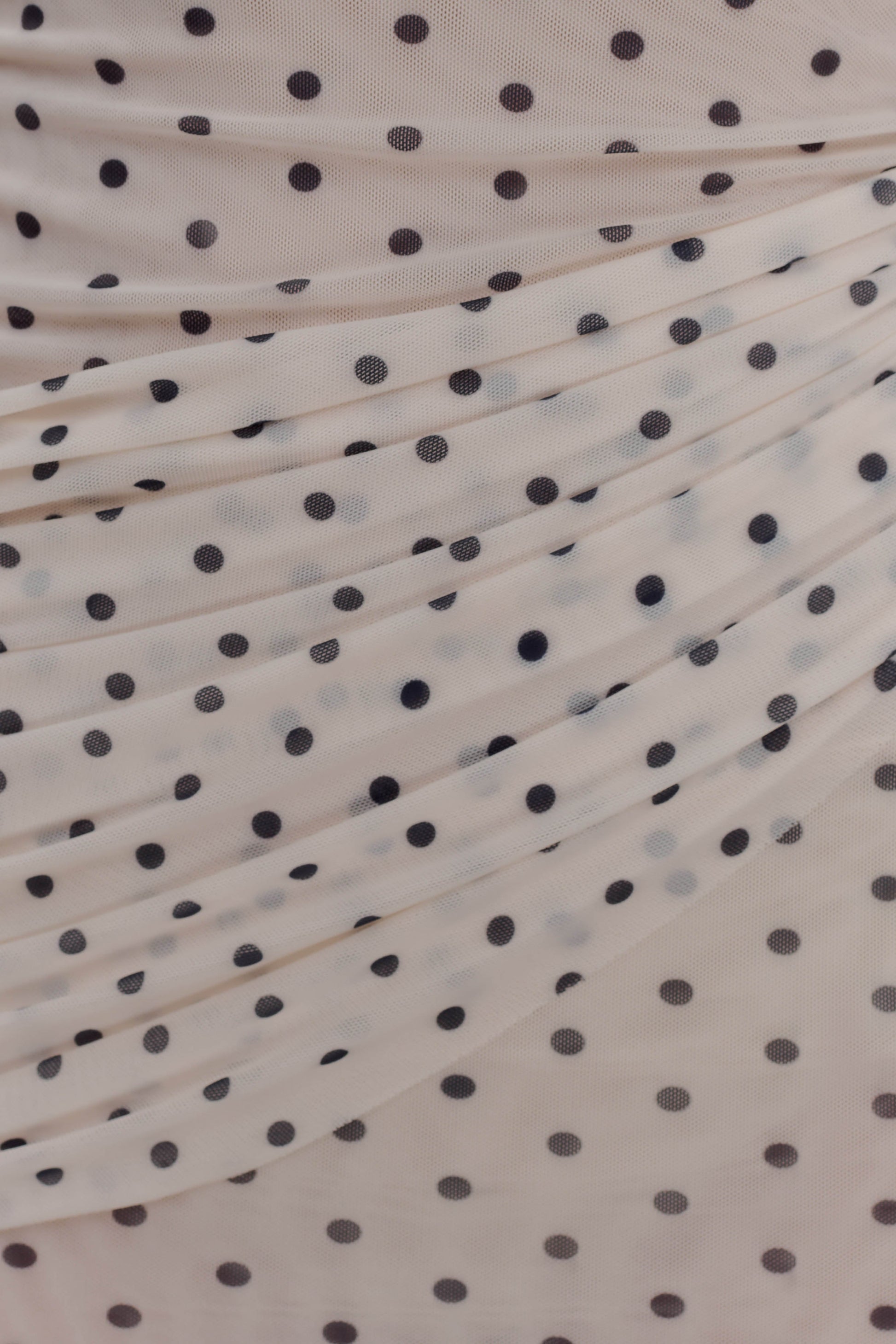 Adrienne One Shoulder Mesh Mini Dress - Polka Dot #8