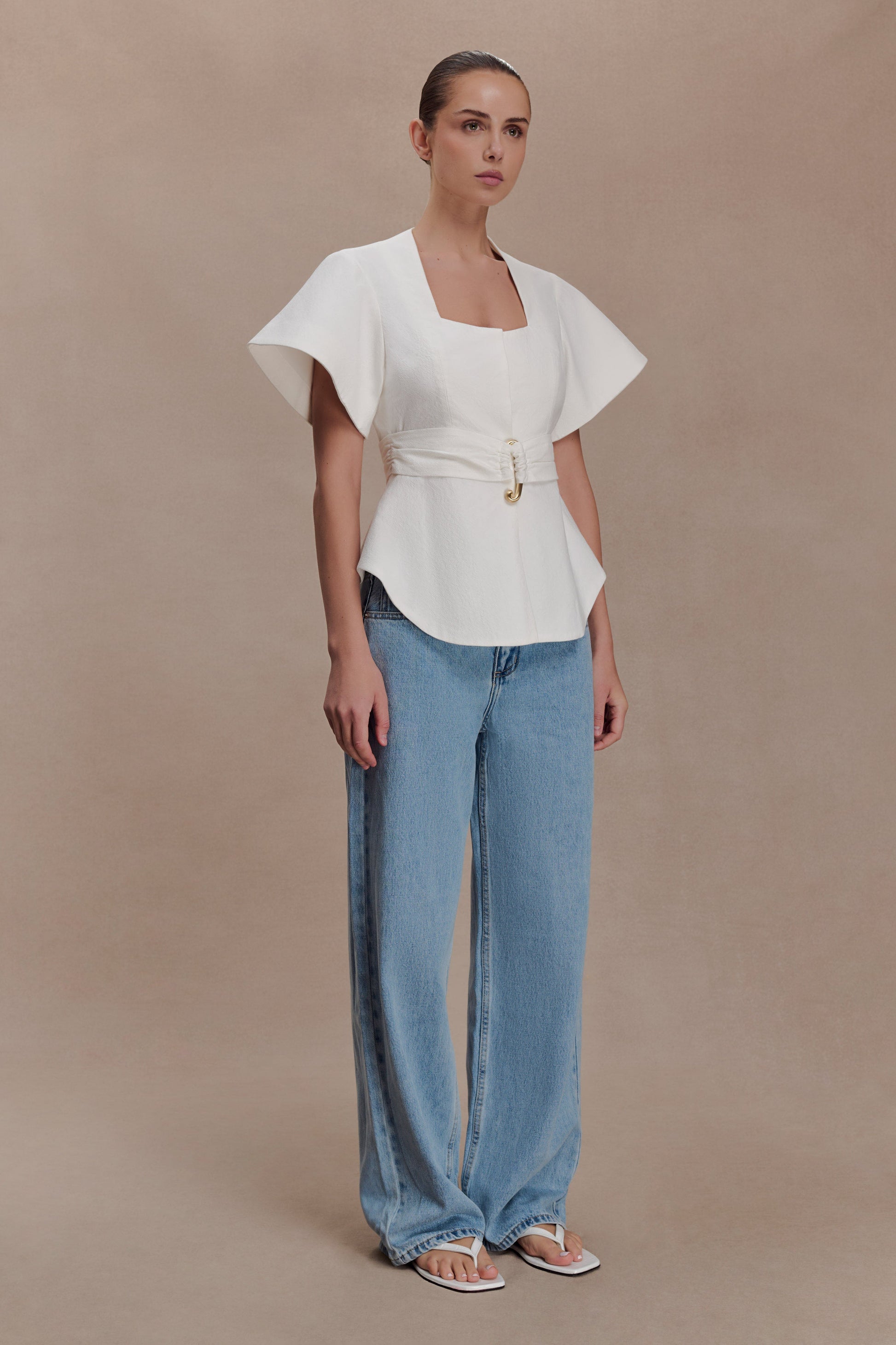 Liberty Cotton Shortsleeve Top - White #3