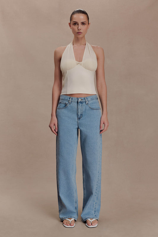 Cressida Crepe Halter Top - Ivory