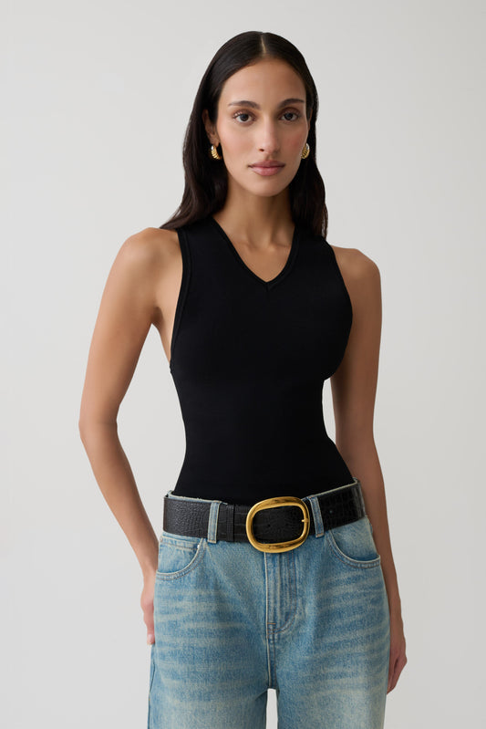 Marleen Knit Tank Top - Black