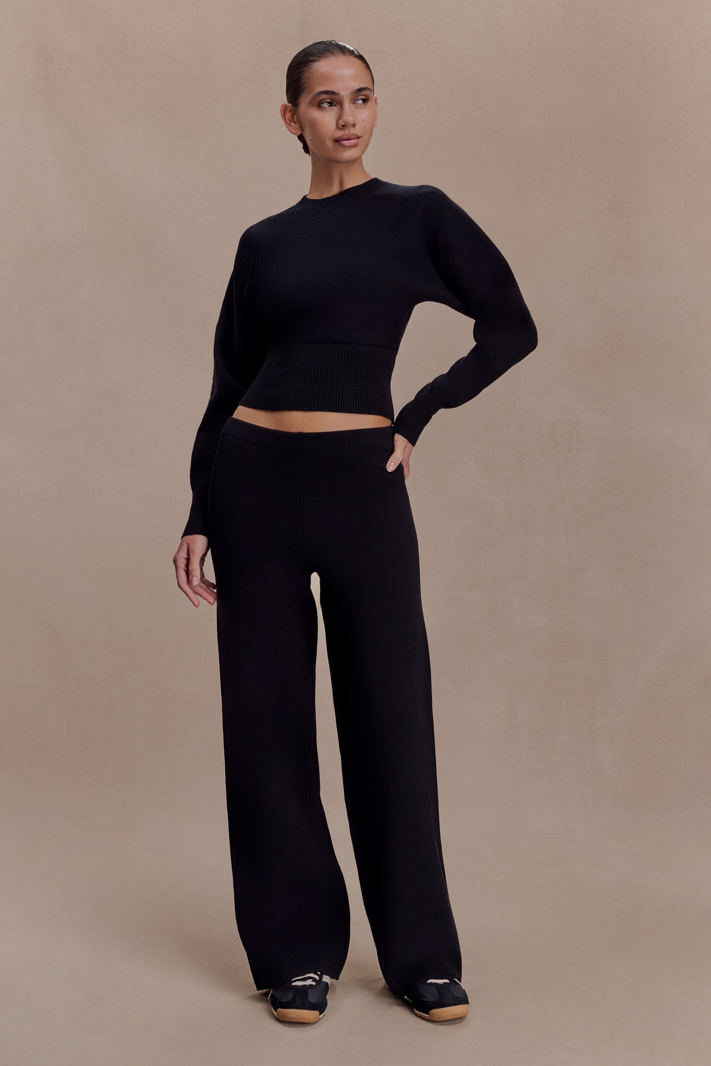 Kerrymae Straight Leg Knit Pants - Black