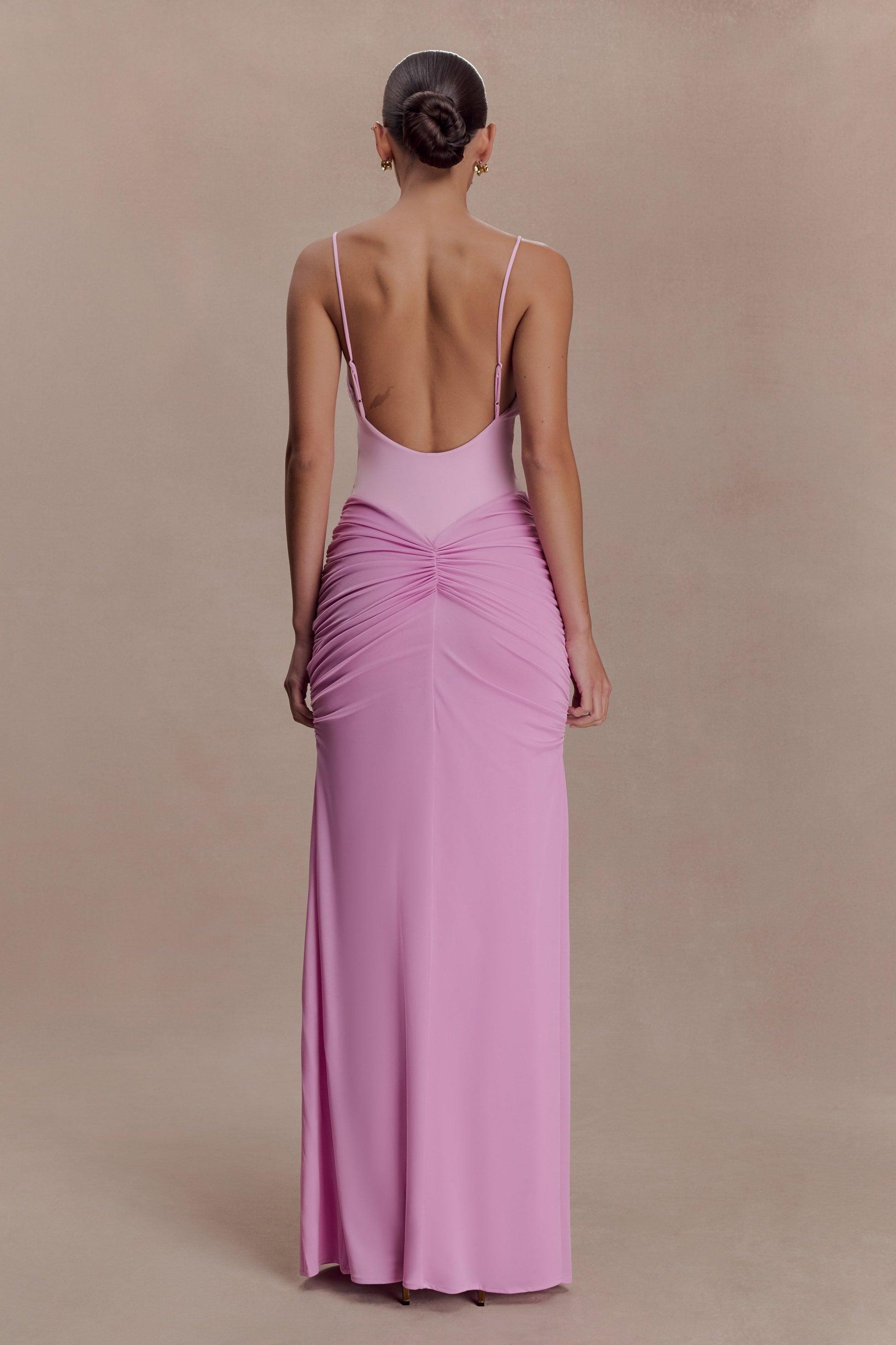Roisin Slinky Maxi Dress / Powder Pink | MESHKI