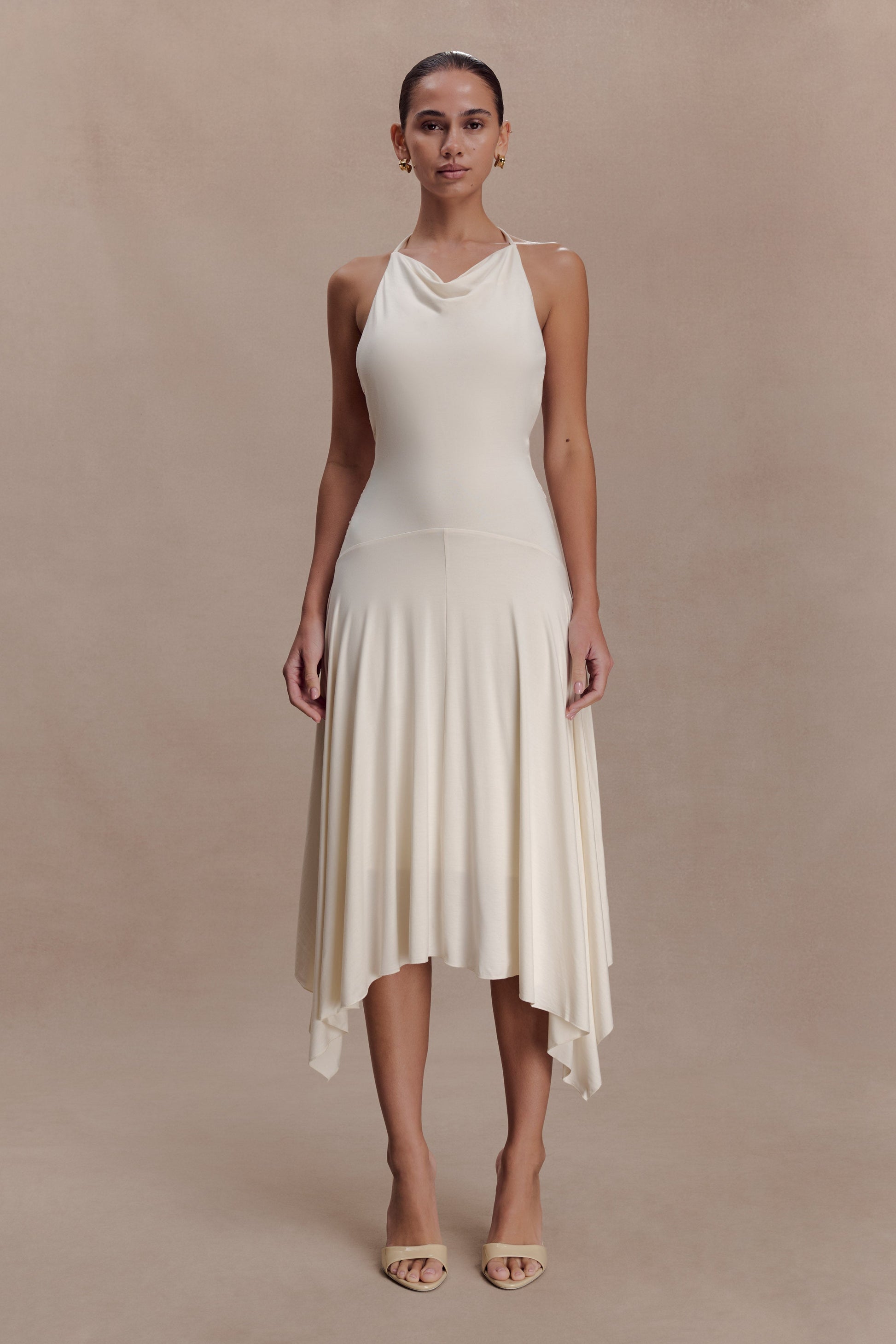 Sylvie Modal Hankie Midi Dress / Ivory | MESHKI | L Sylvie Modal Hankie Midi Dress / Ivory | MESHKI | L