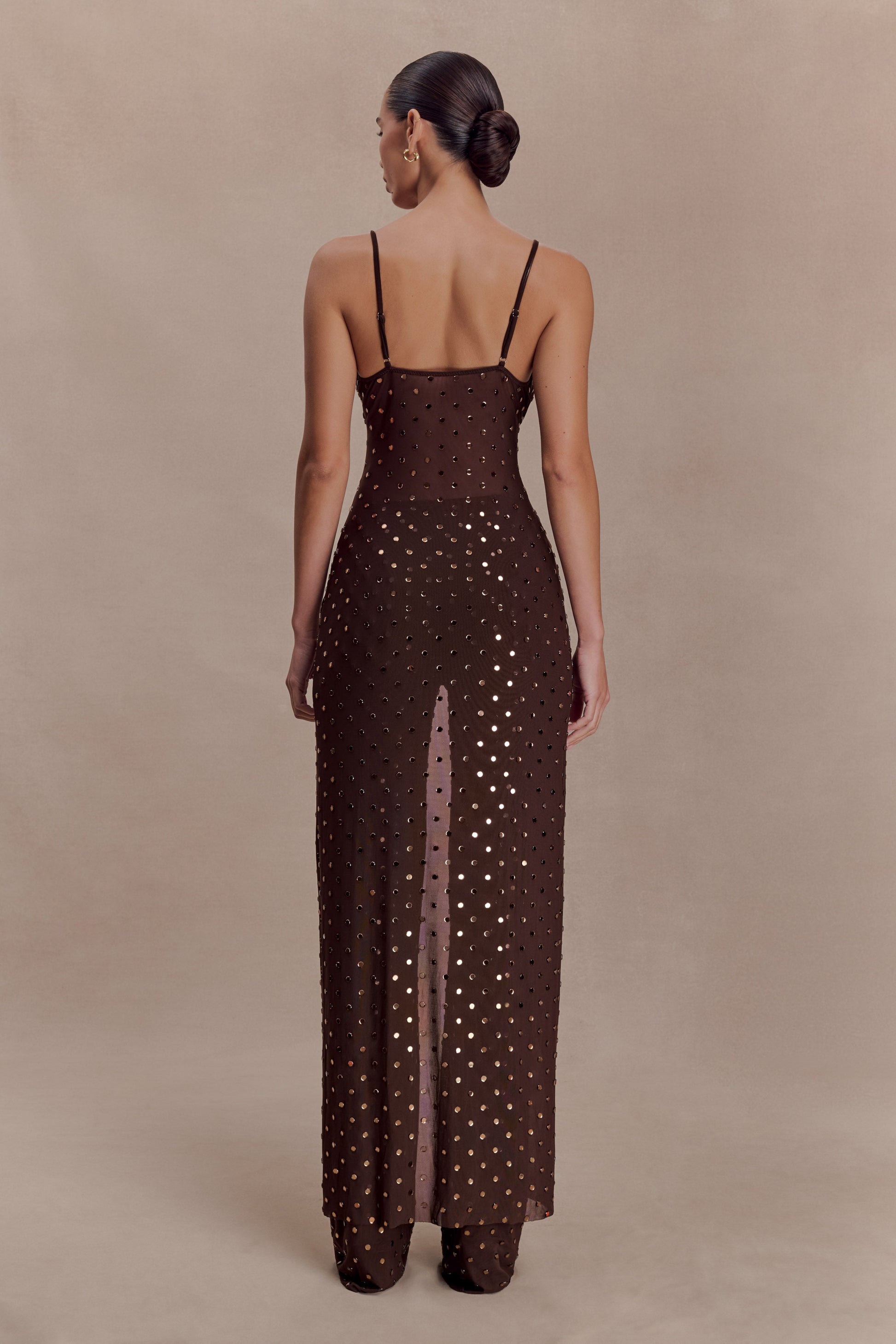 jacky glitter long sleeve corset dress in black Gabrielle Fur Maxi Dress: Black Maxi Dress for Cocktail Party main image 1