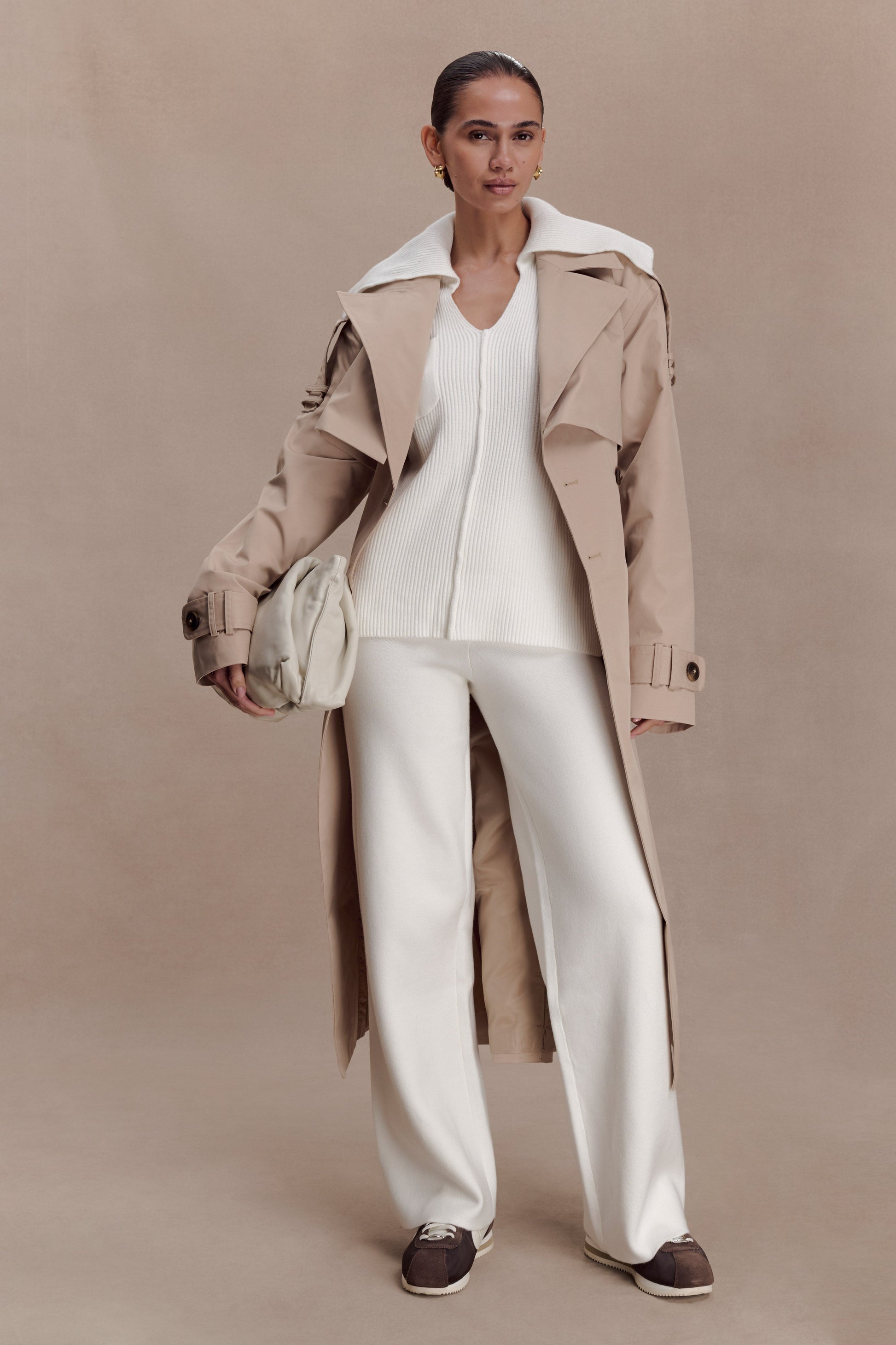 Bianka V Neck Knit Jumper - Off White #6