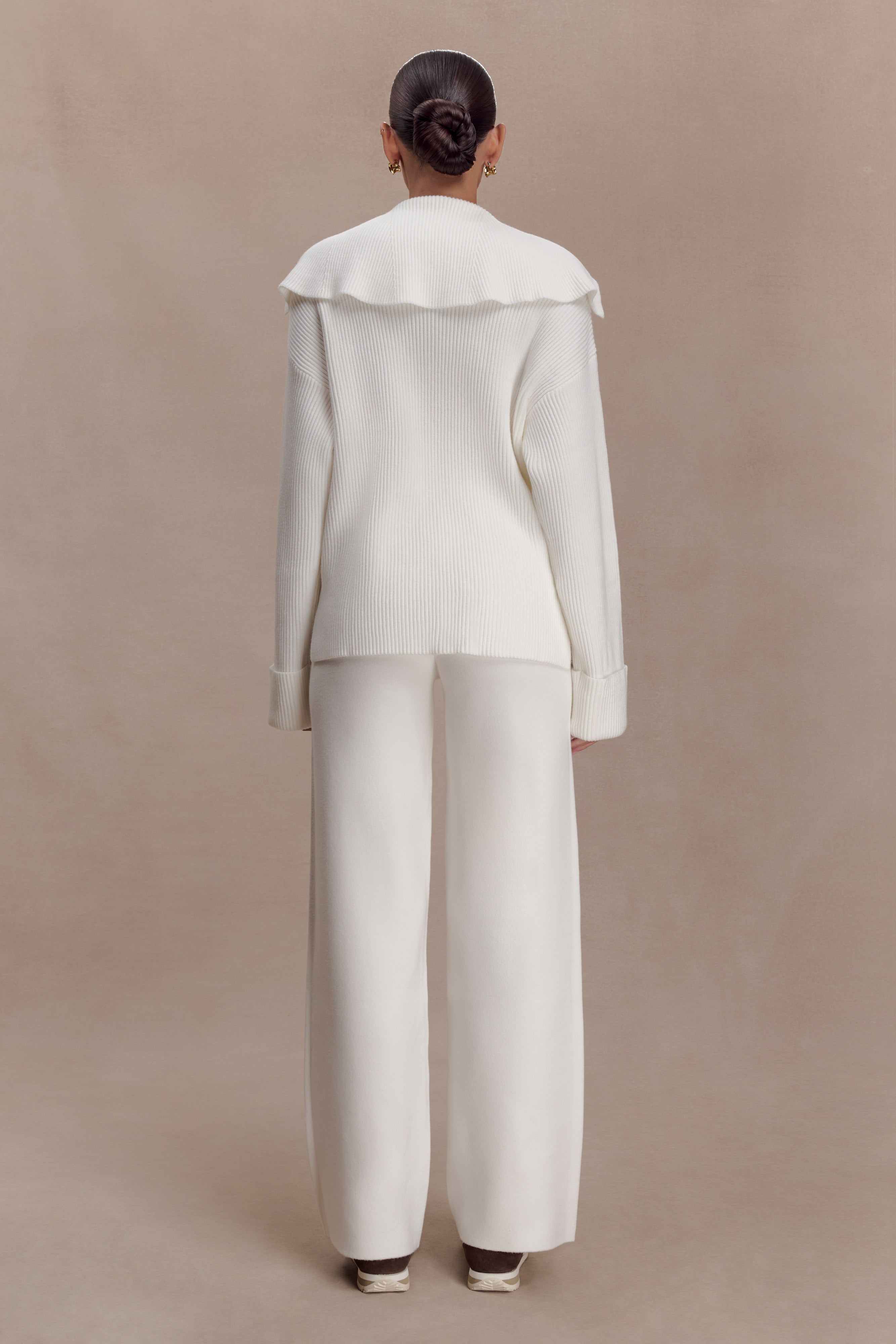 Kerrymae Straight Leg Knit Pants - Off White | MESHKI US