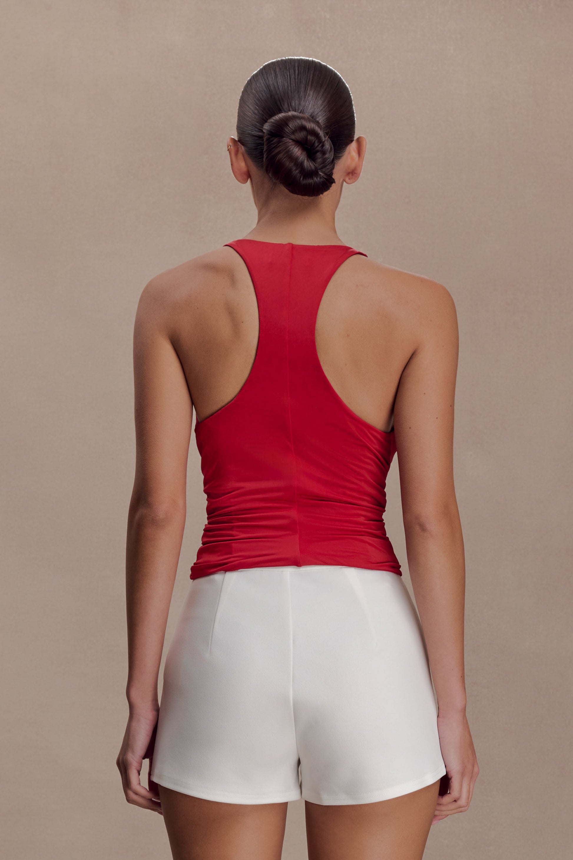 Alessandra Slinky Ruffle Top - Ruby #2