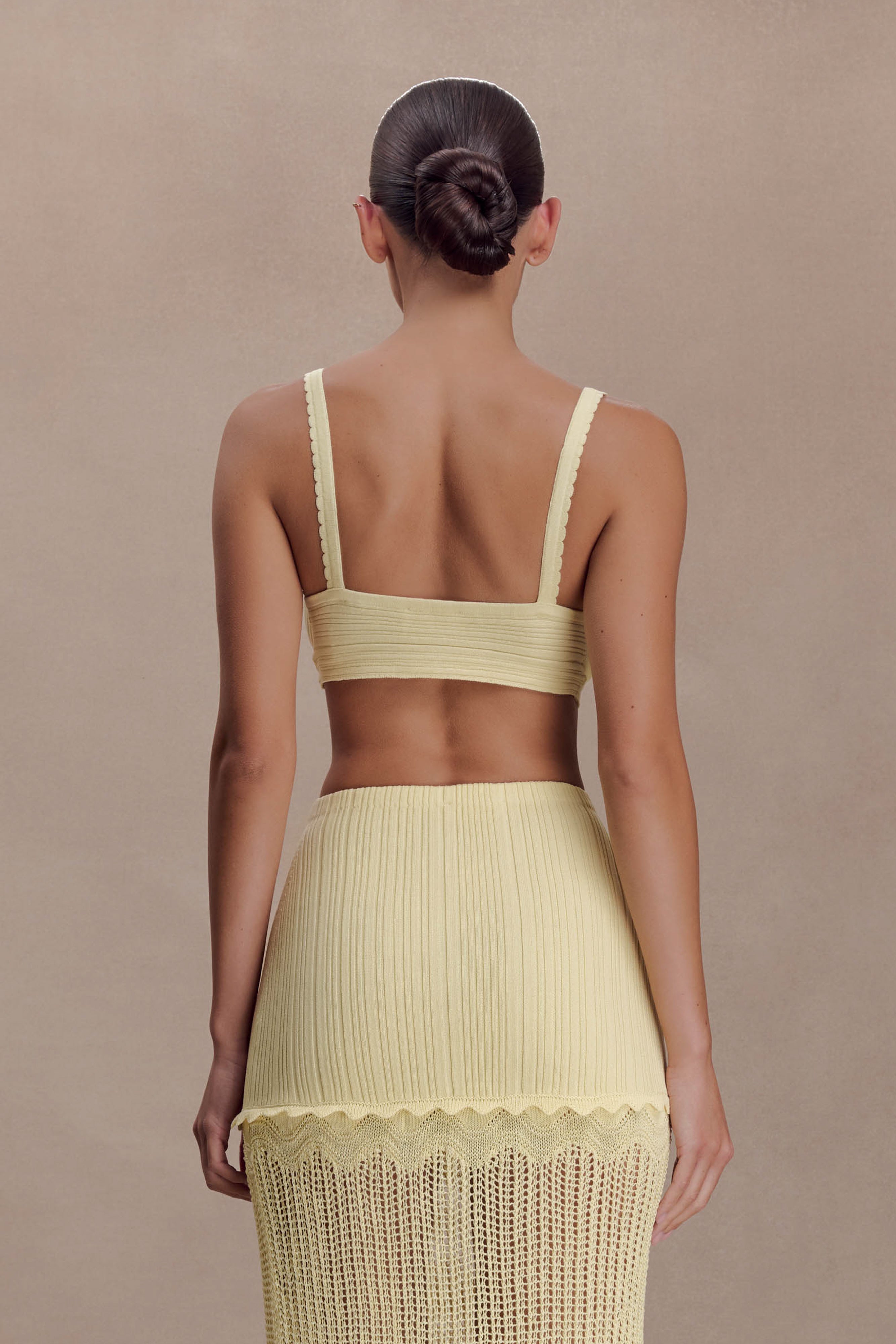 Coleene Pointelle Knit Top - Lemon | MESHKI US