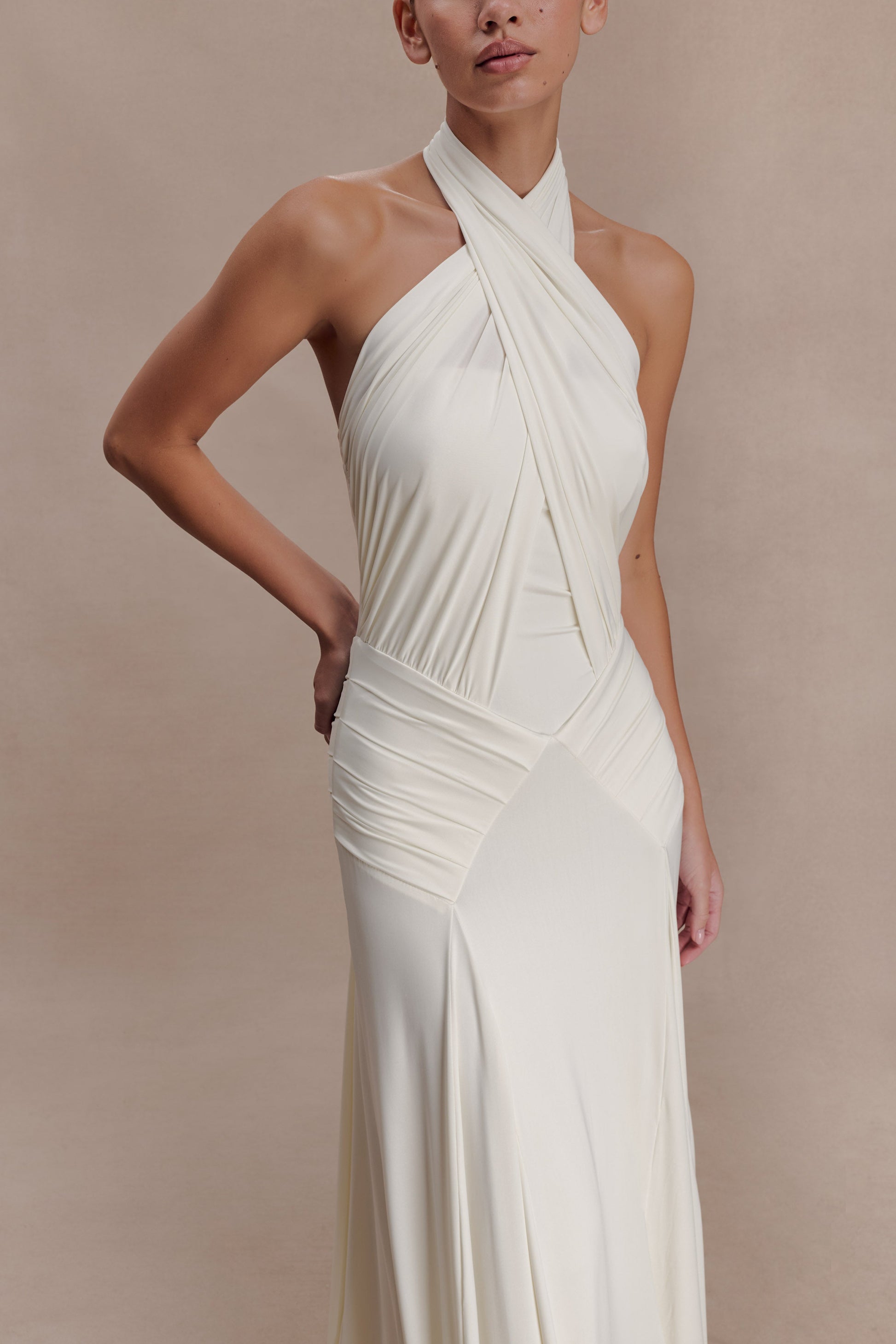 idina ivory halter dress Idina Ivory Halter Dress