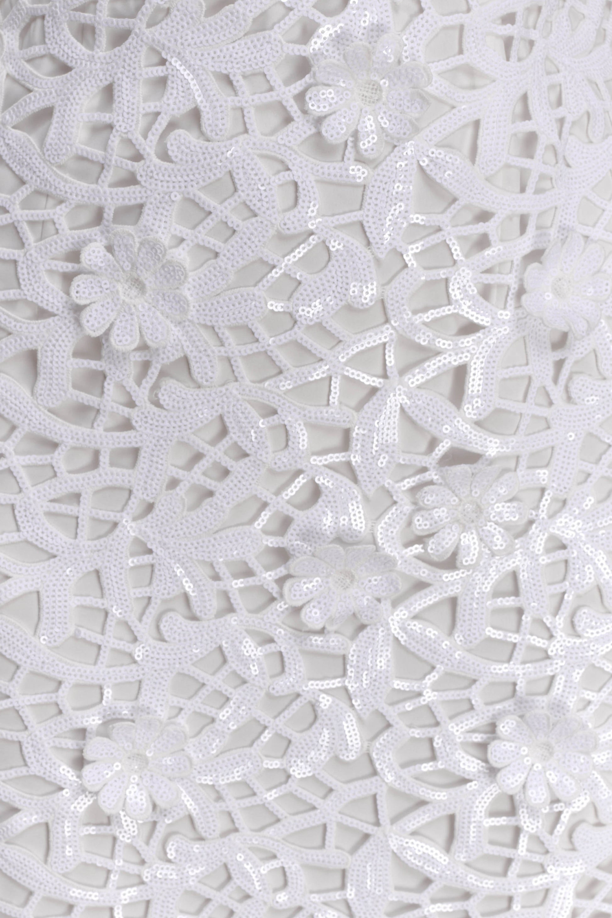 Josefa Sequin Lace Maxi Dress - White #6