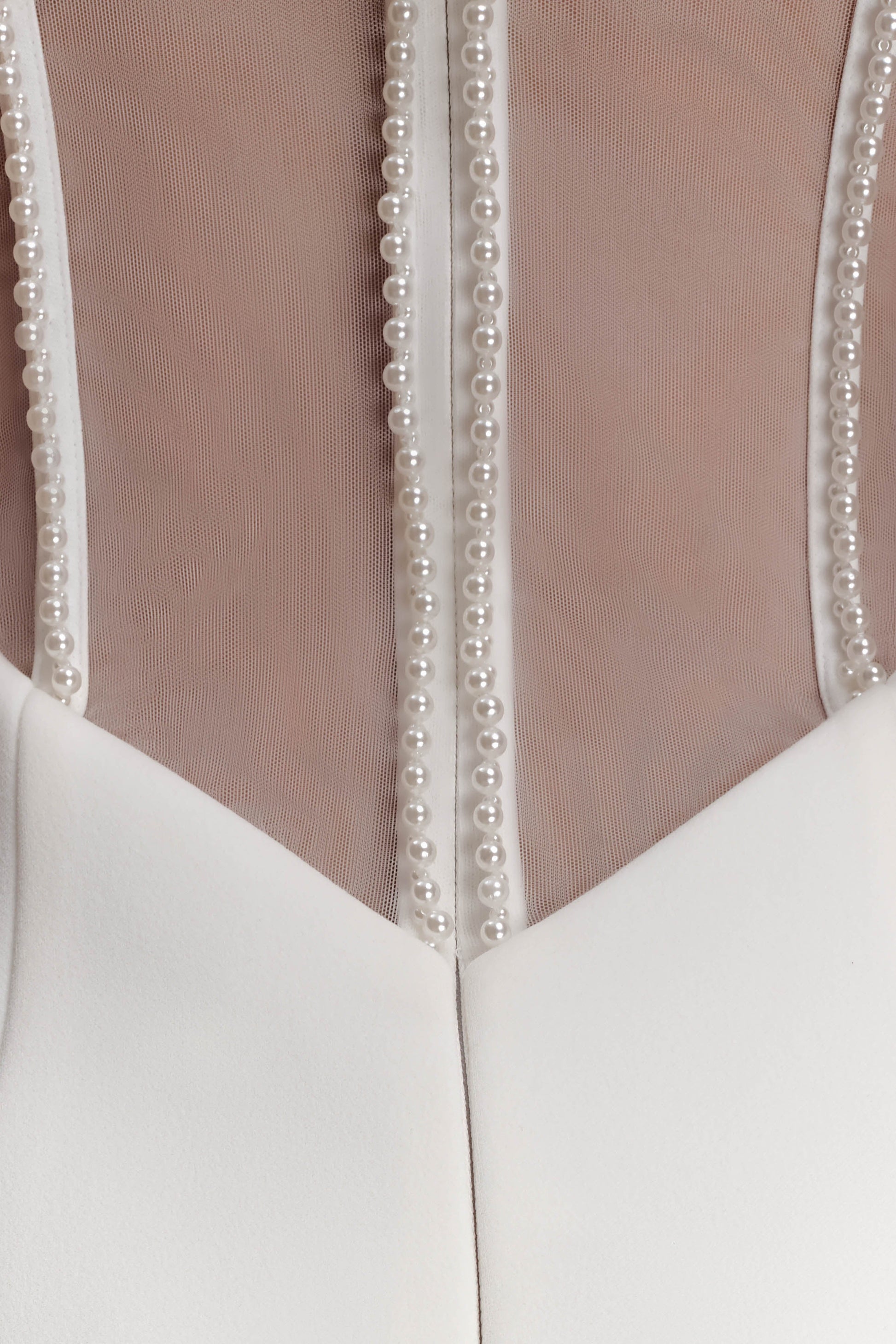 Sloane Strapless Maxi Dress With Pearls - White #6