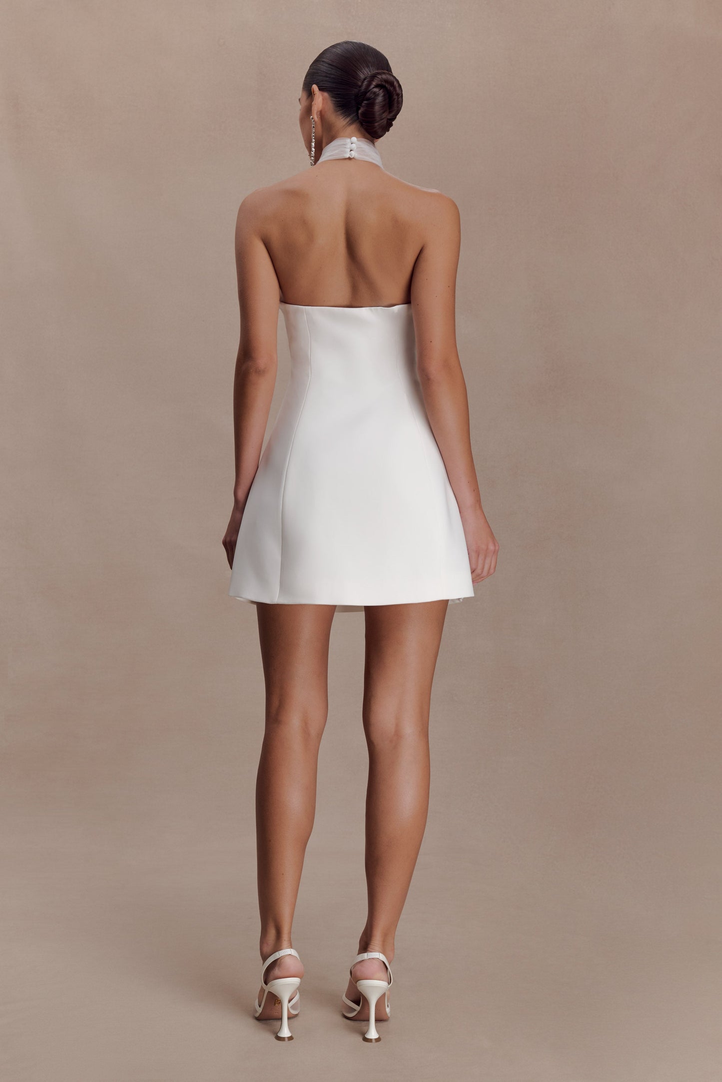 Riley Halter Suiting Mini Dress - Ivory