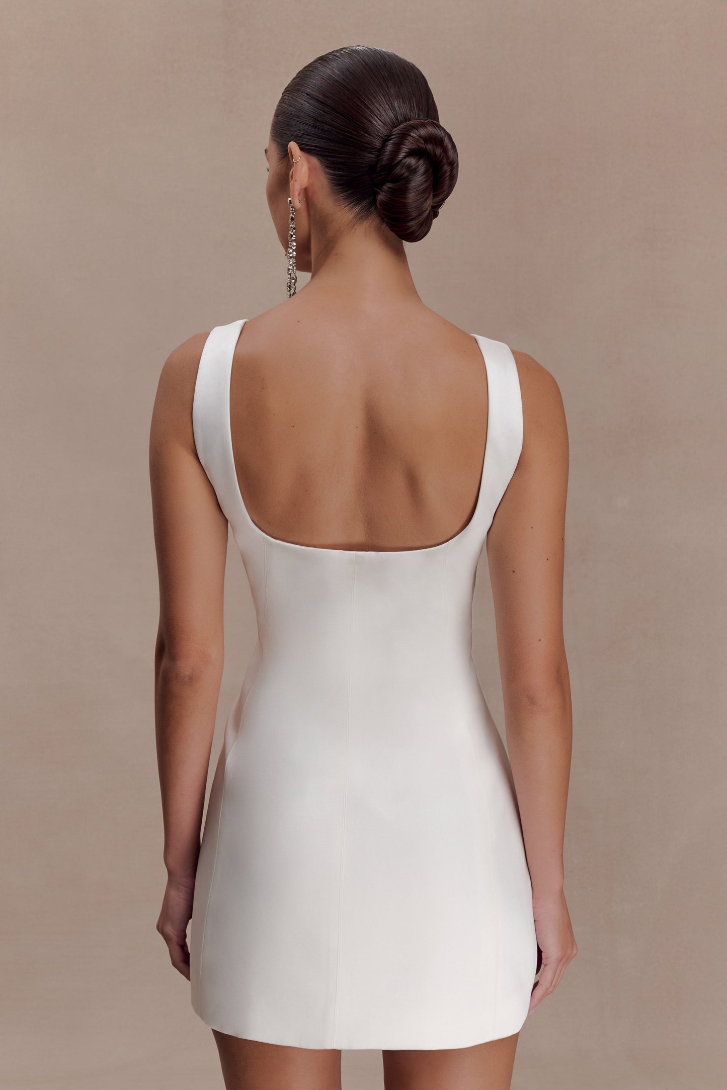 Beth Satin Mini Dress - White