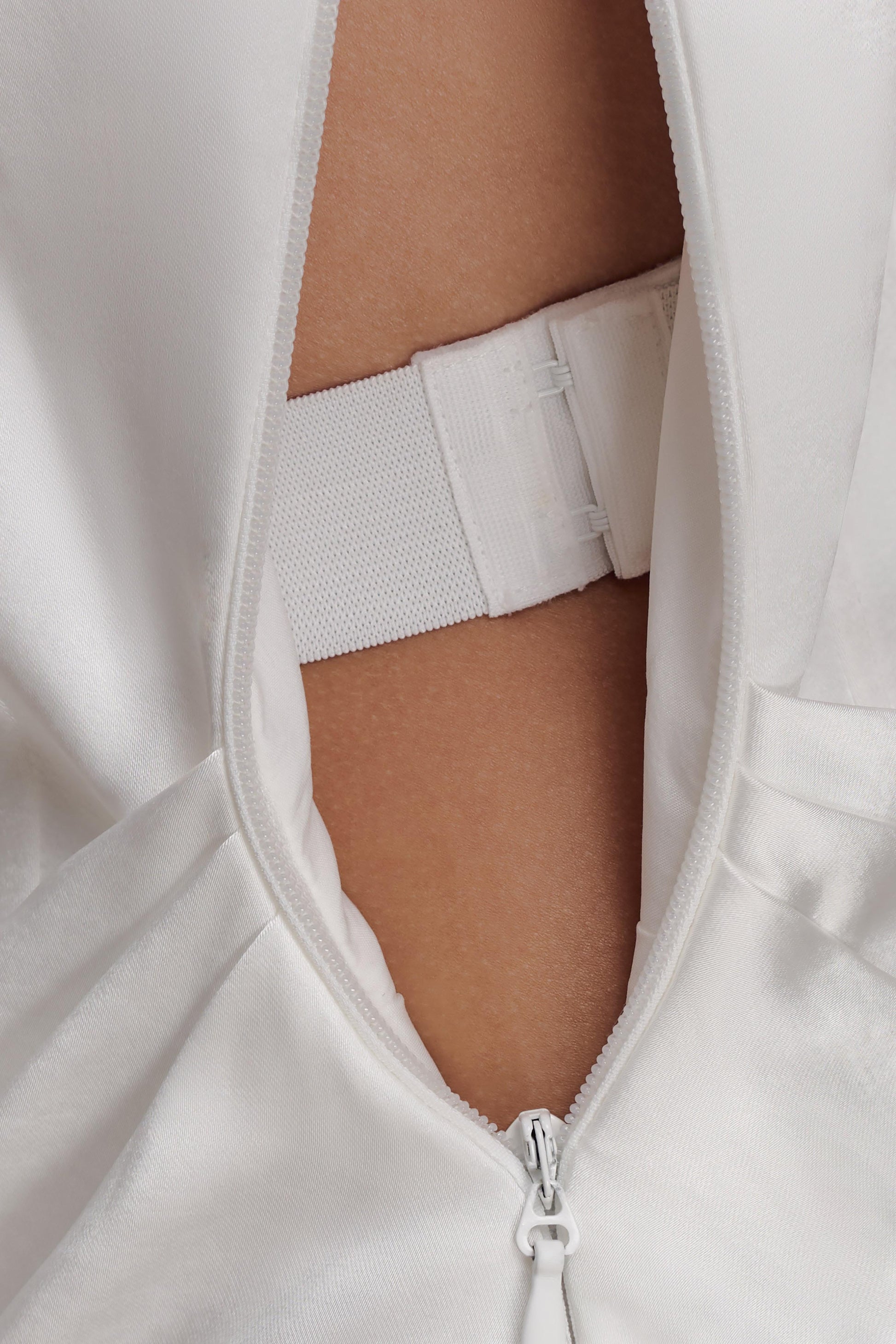 Ophelia Peplum Satin Maxi Dress - Ivory #4