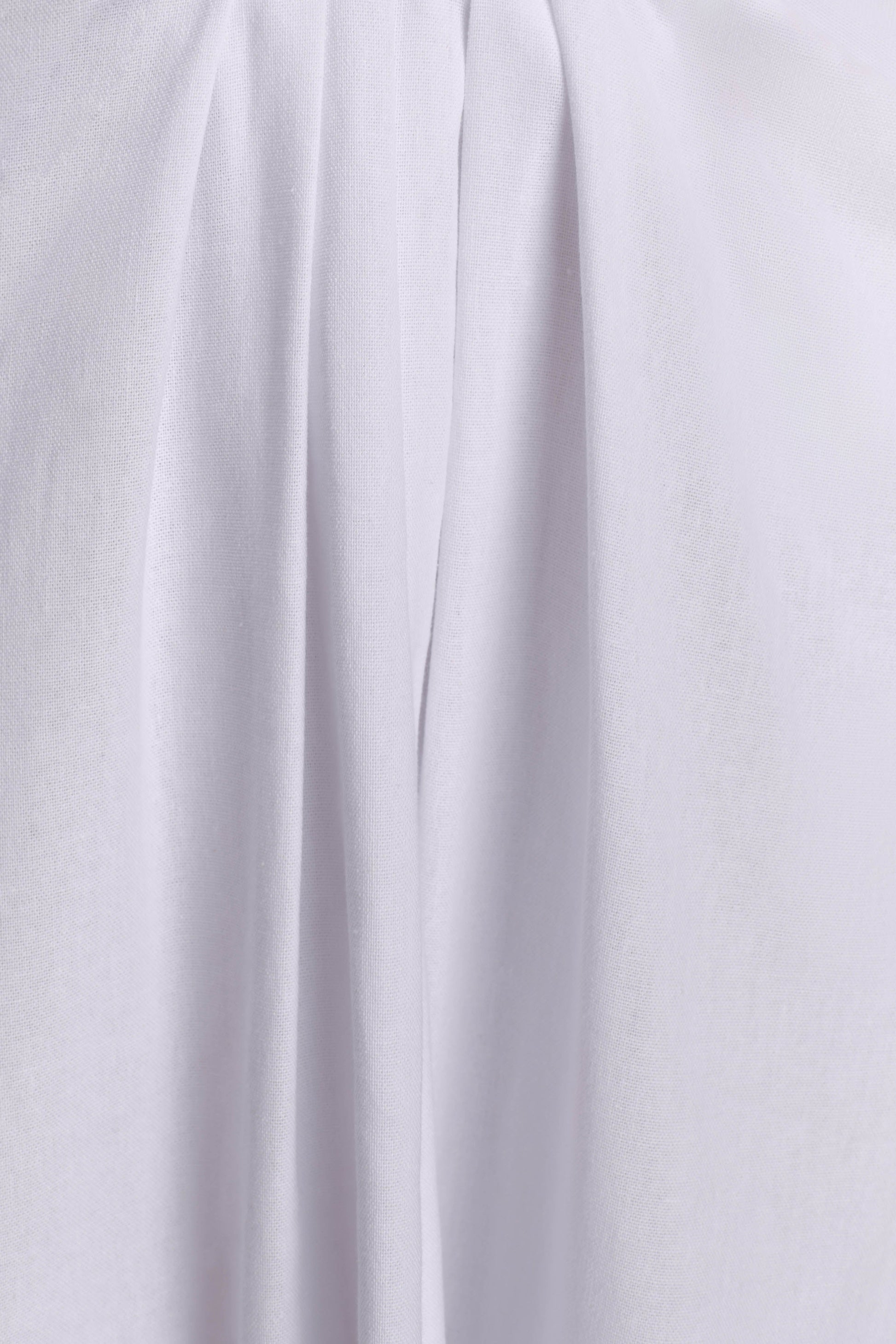 Talia Draped Linen Midi Skirt - White #6