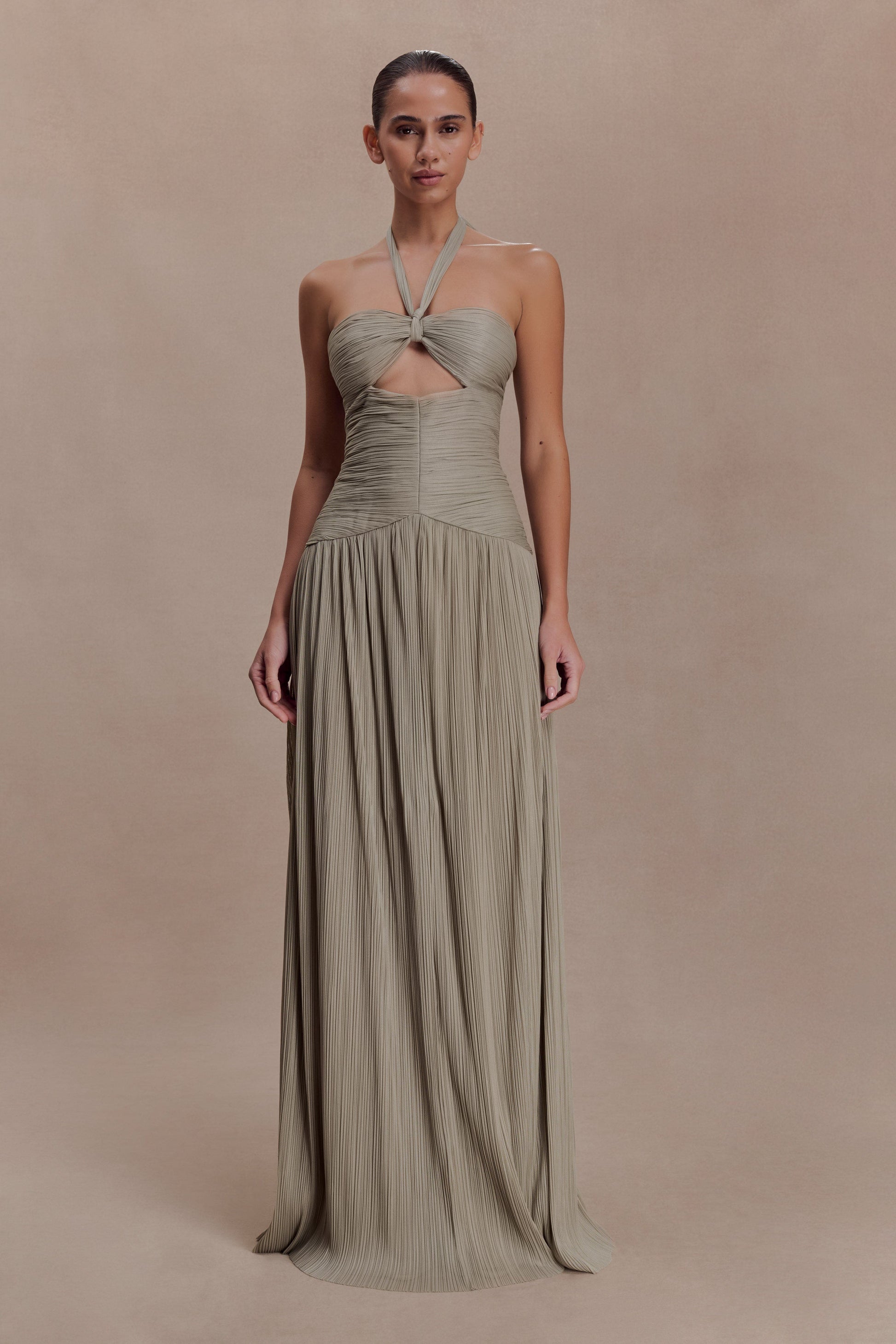 Juliette Pleated Chiffon Maxi Dress - Silver #2