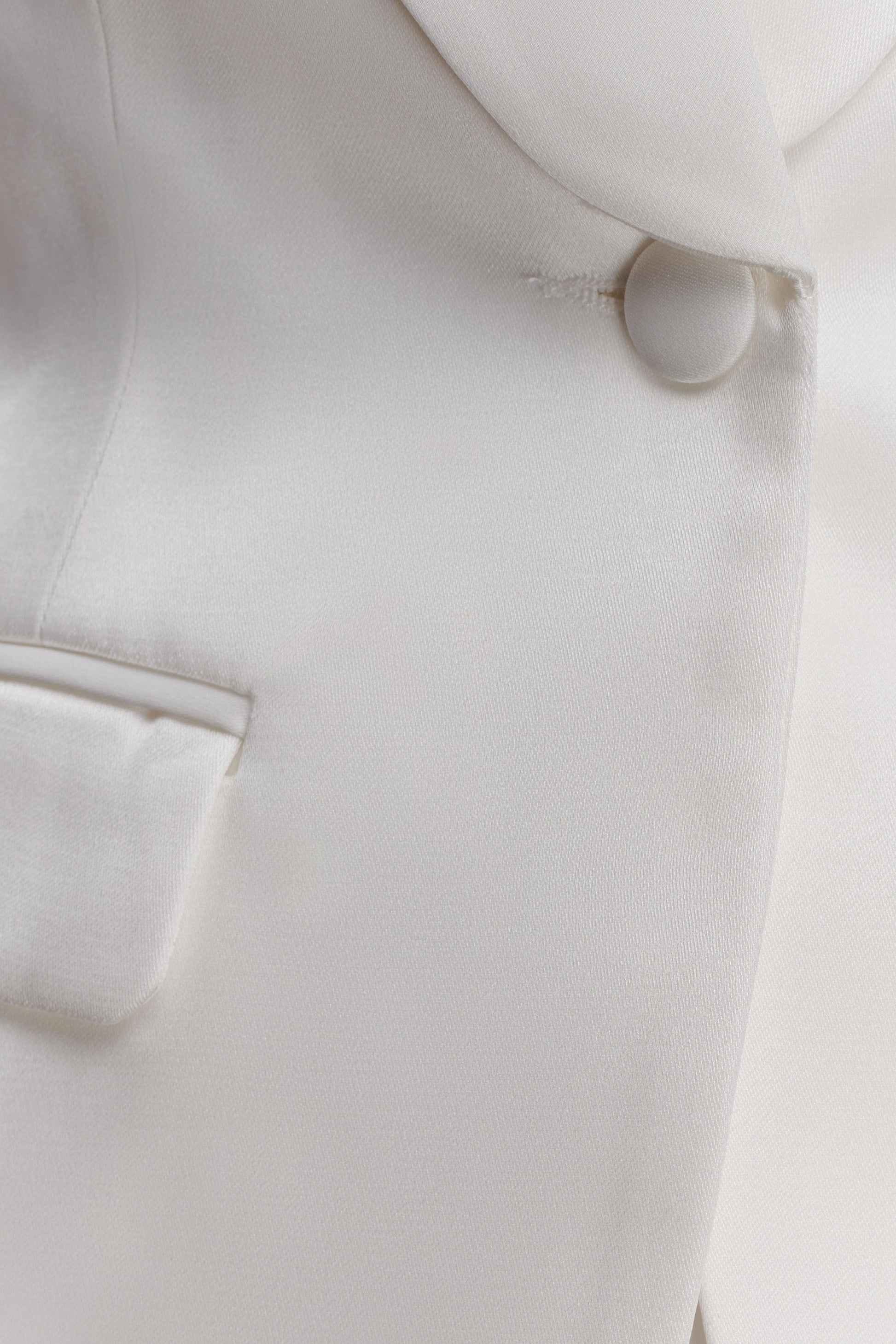 Kylie Oversized Satin Blazer - Ivory #7