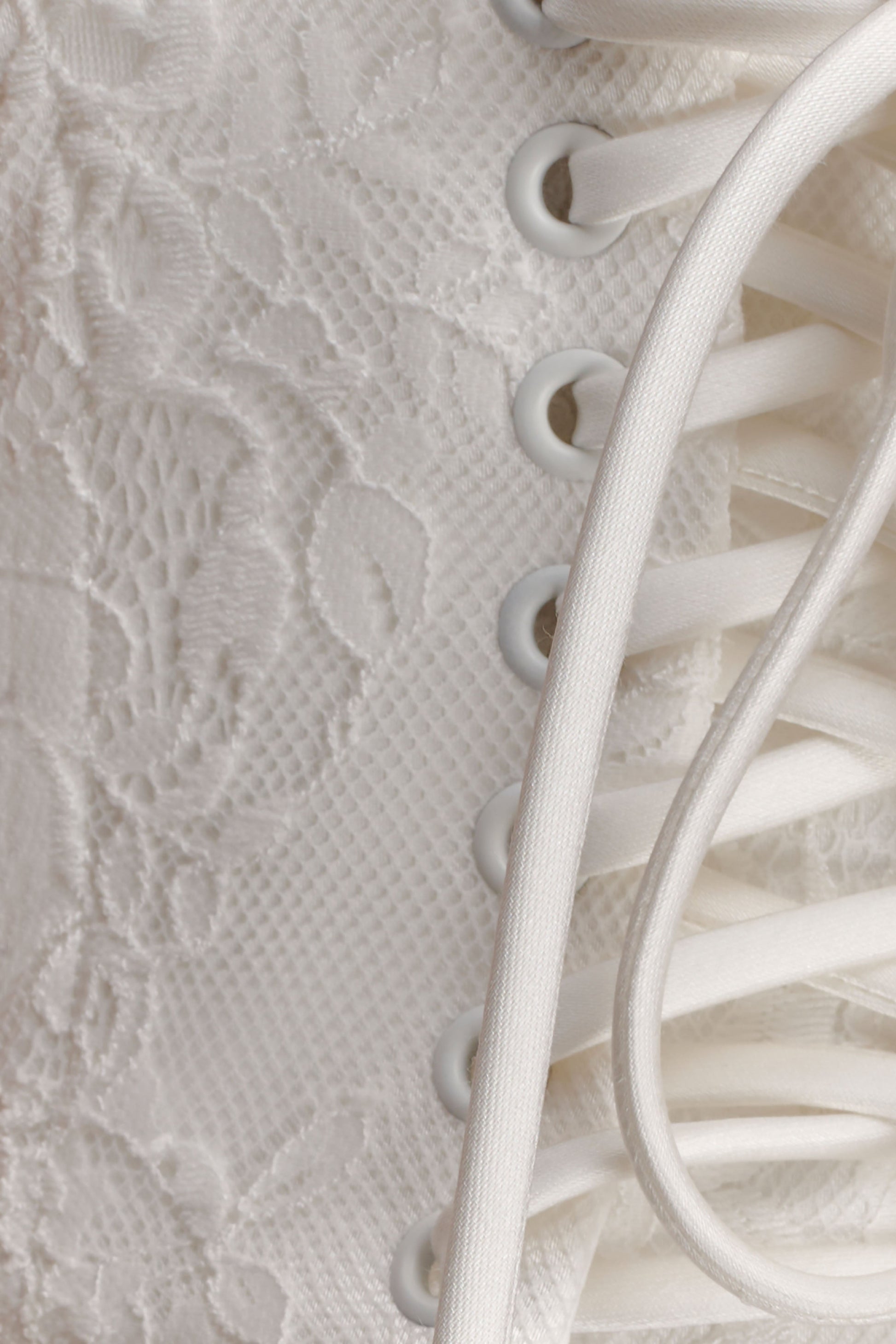 Camille Beaded Satin And Lace Corset Top - Ivory #6