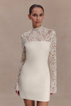 Aurelie Long Sleeve Lace Mini Dress - Ivory
