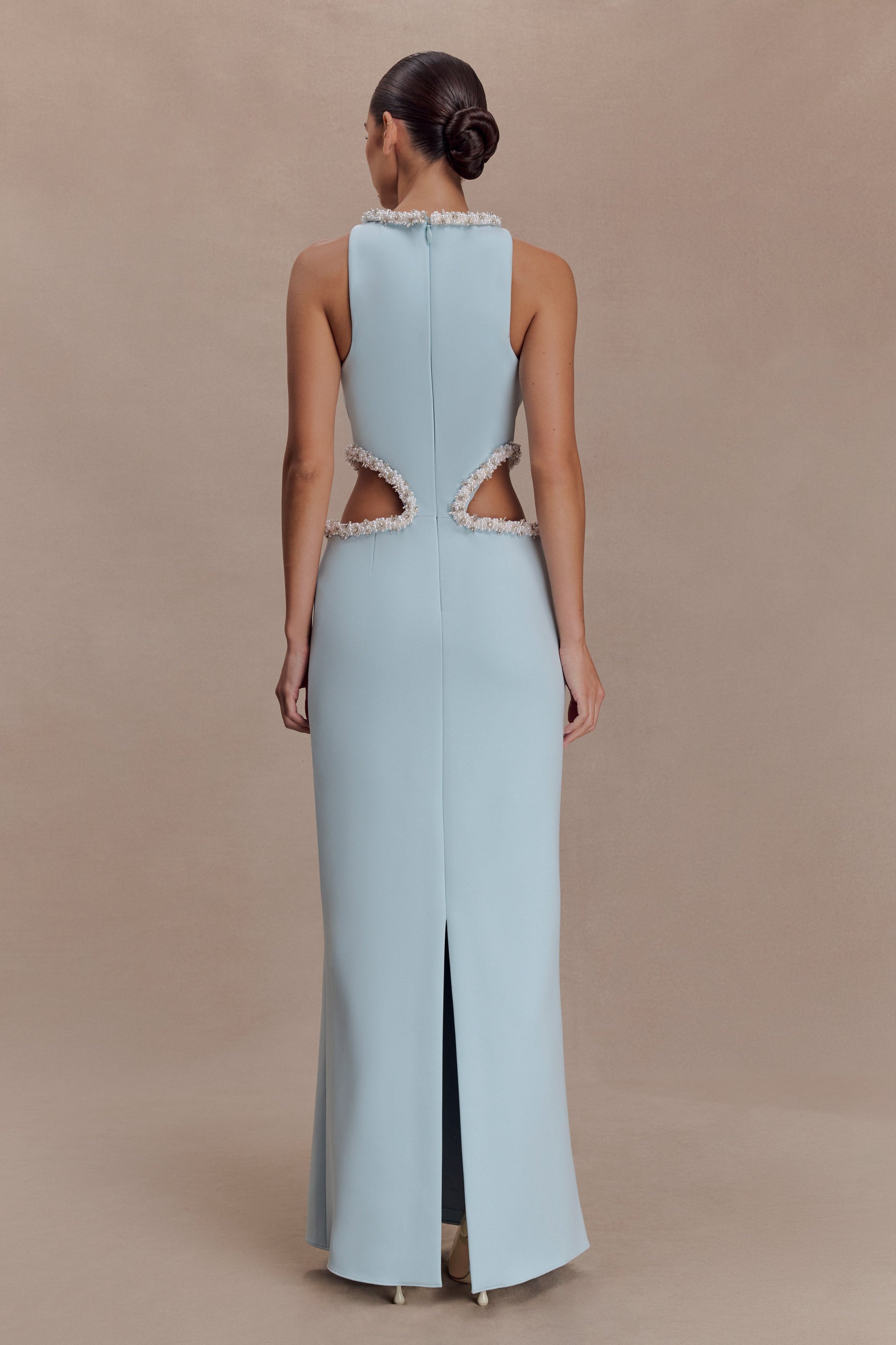 Nicole Embellished Cut Out Maxi Dress - Pale Blue #2
