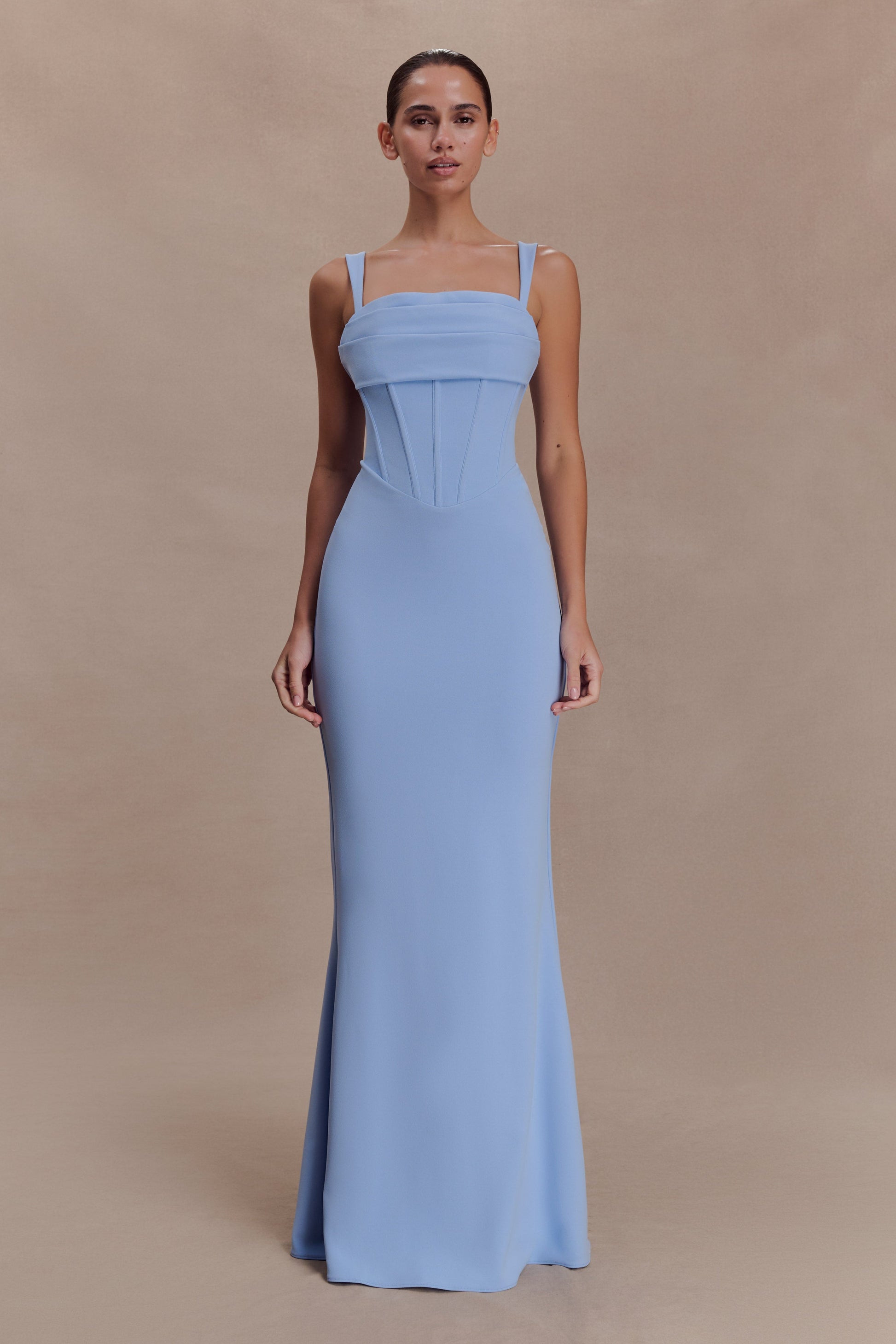 Luella Crepe Corset Maxi Dress / Cornflower Blue | MESHKI