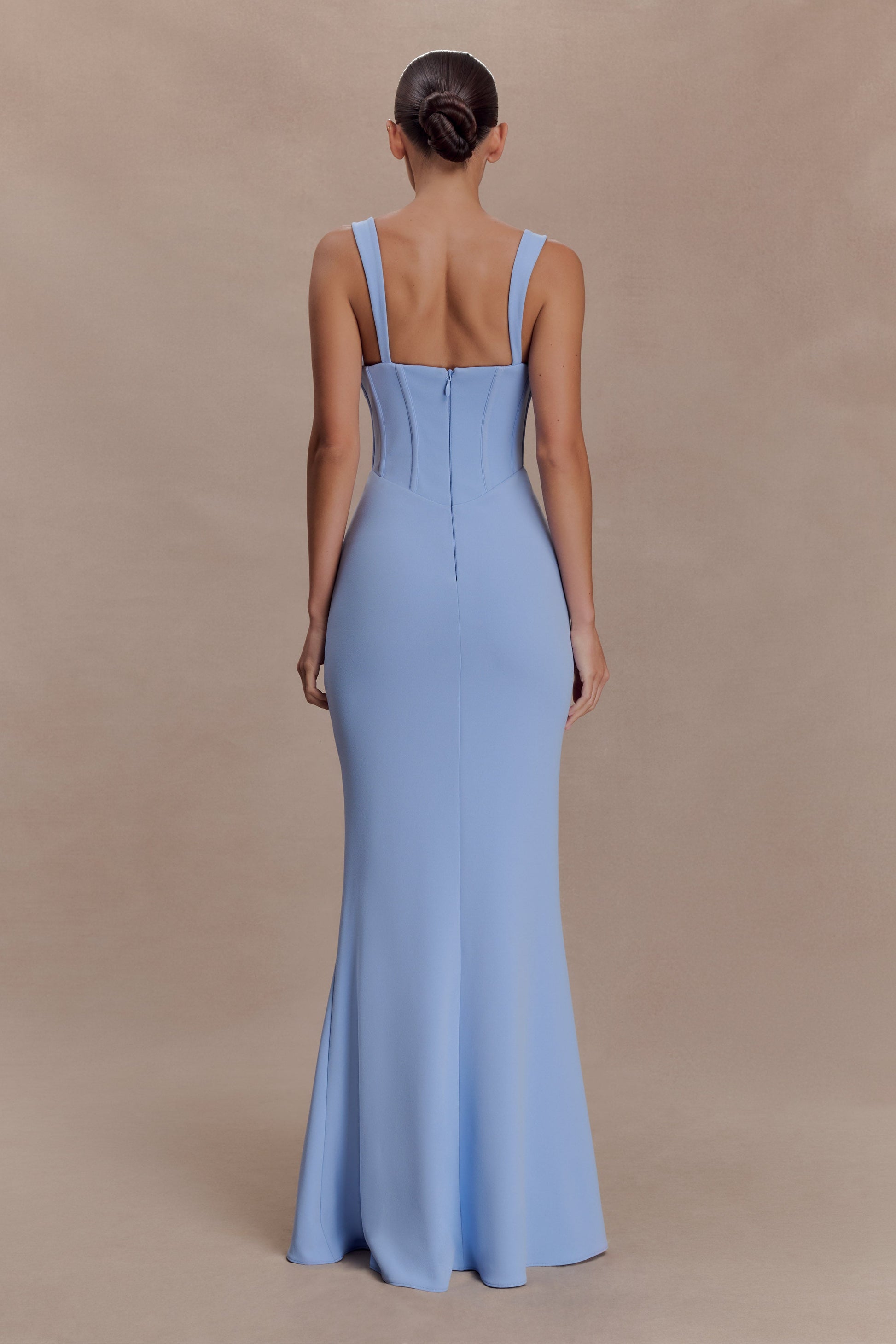 Luella Crepe Corset Maxi Dress / Cornflower Blue | MESHKI