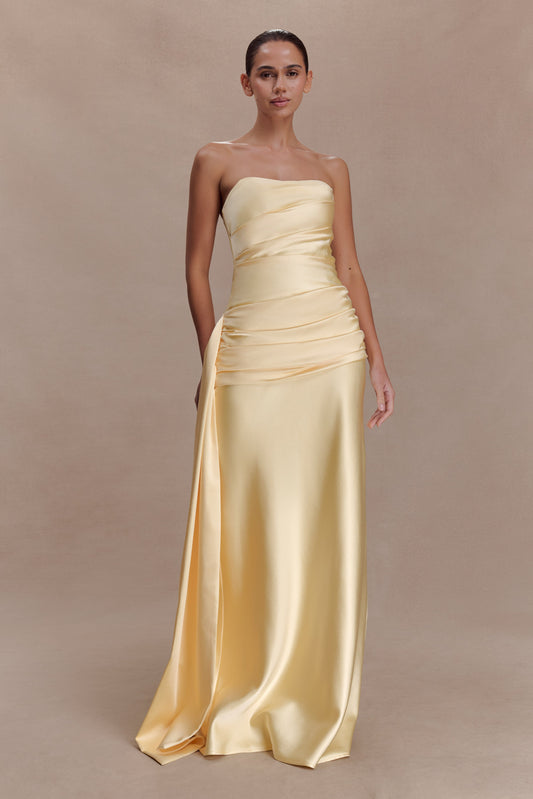 Flowy Yellow Maxi Dress Designer Maxi Strappy Summer Dresses Flowy Yellow Maxi Dress Designer Maxi Strappy Summer Dresses