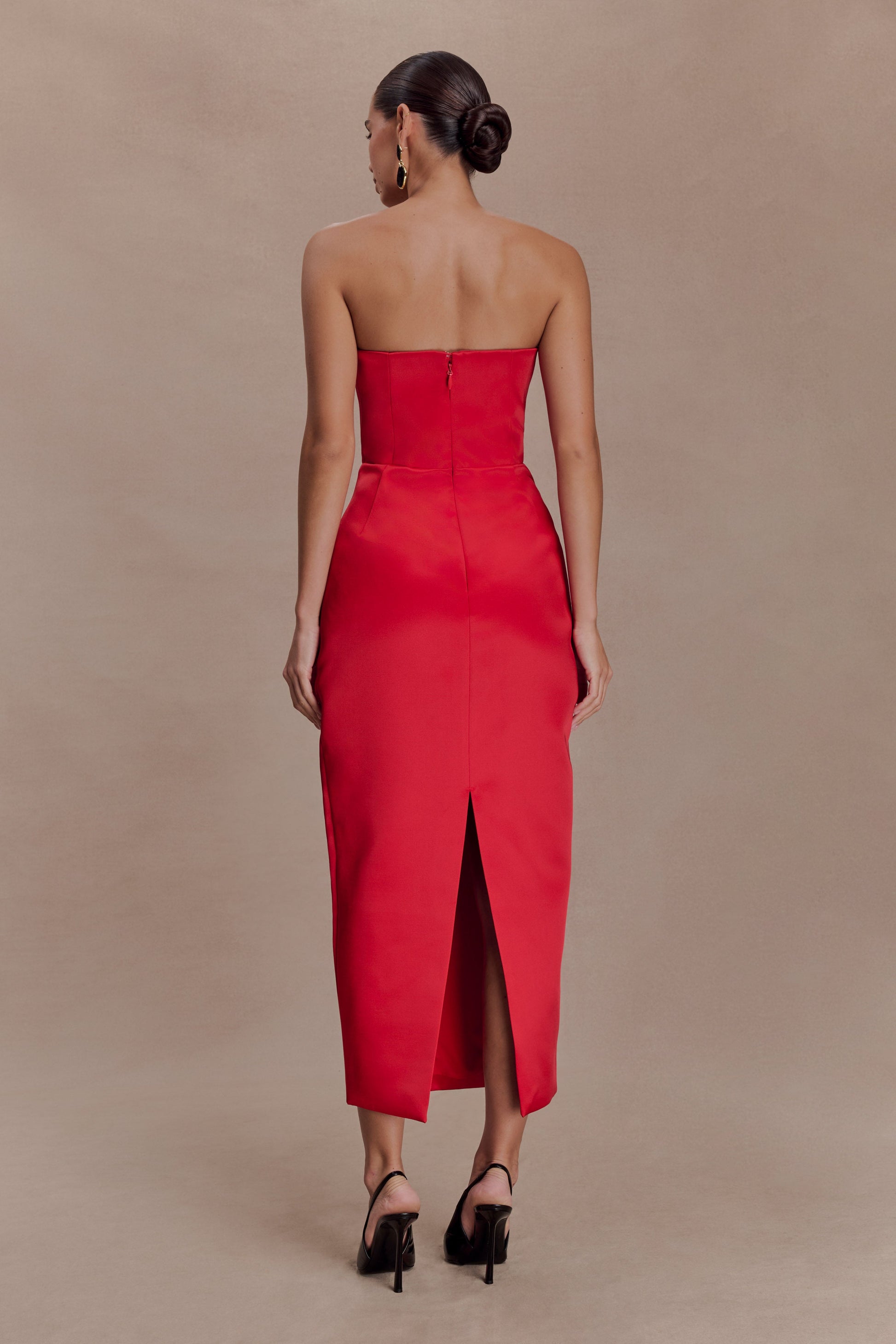 dark red peplum dress Long Sleeve Peplum Dress Red
