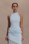 Portia Scuba Sleeveless Top - Pale Blue