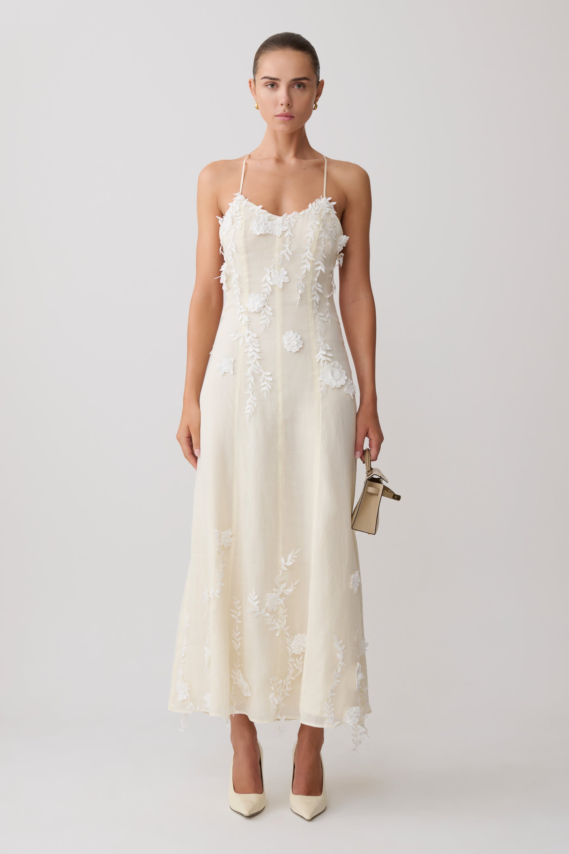Odette Floral Lace Midi Dress / Buttermilk | MESHKI | 3XL Odette Floral Lace Midi Dress / Buttermilk | MESHKI | 3XL