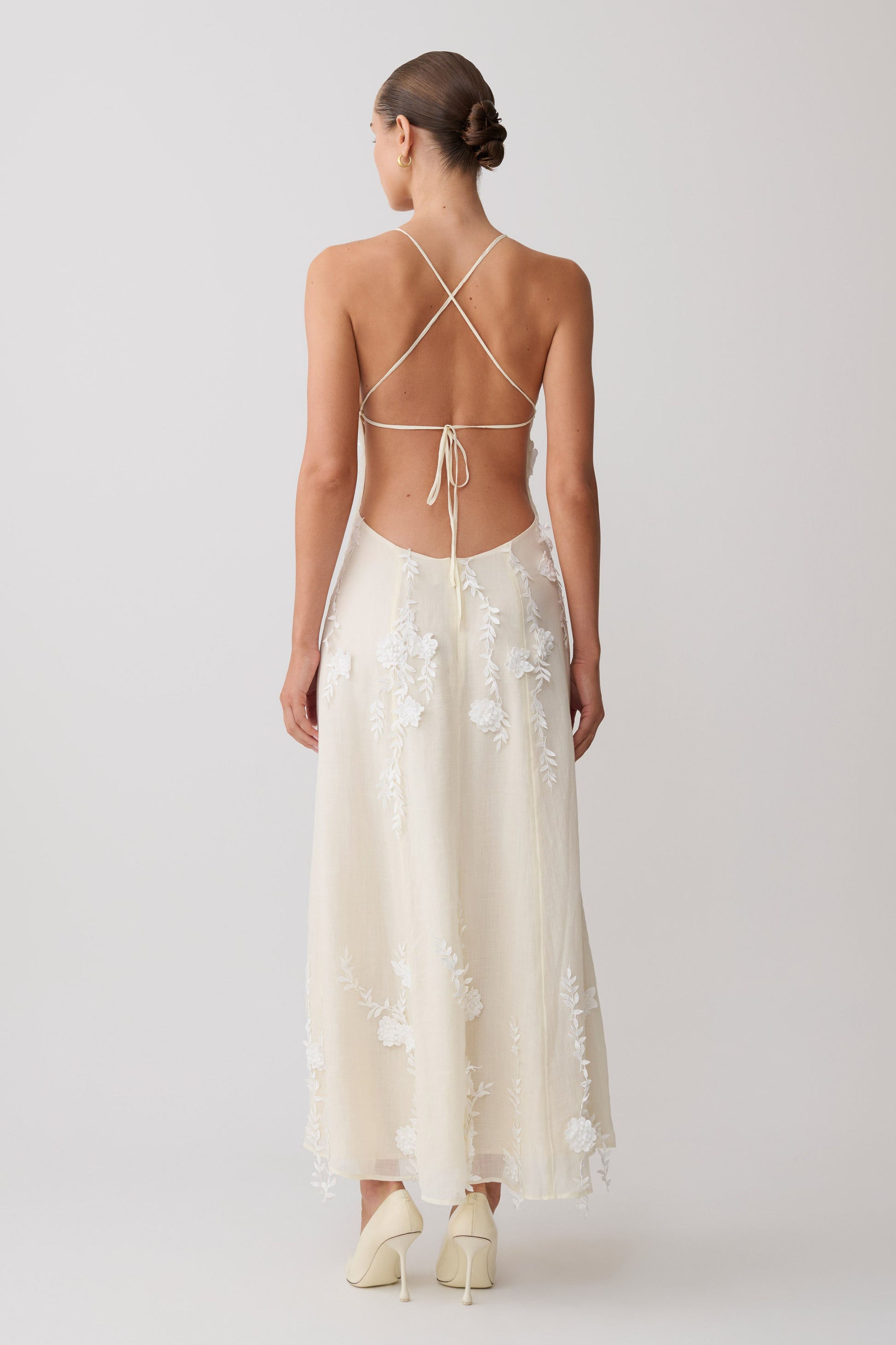 Odette Floral Lace Midi Dress / Buttermilk | MESHKI | 3XL Odette Floral Lace Midi Dress / Buttermilk | MESHKI | 3XL