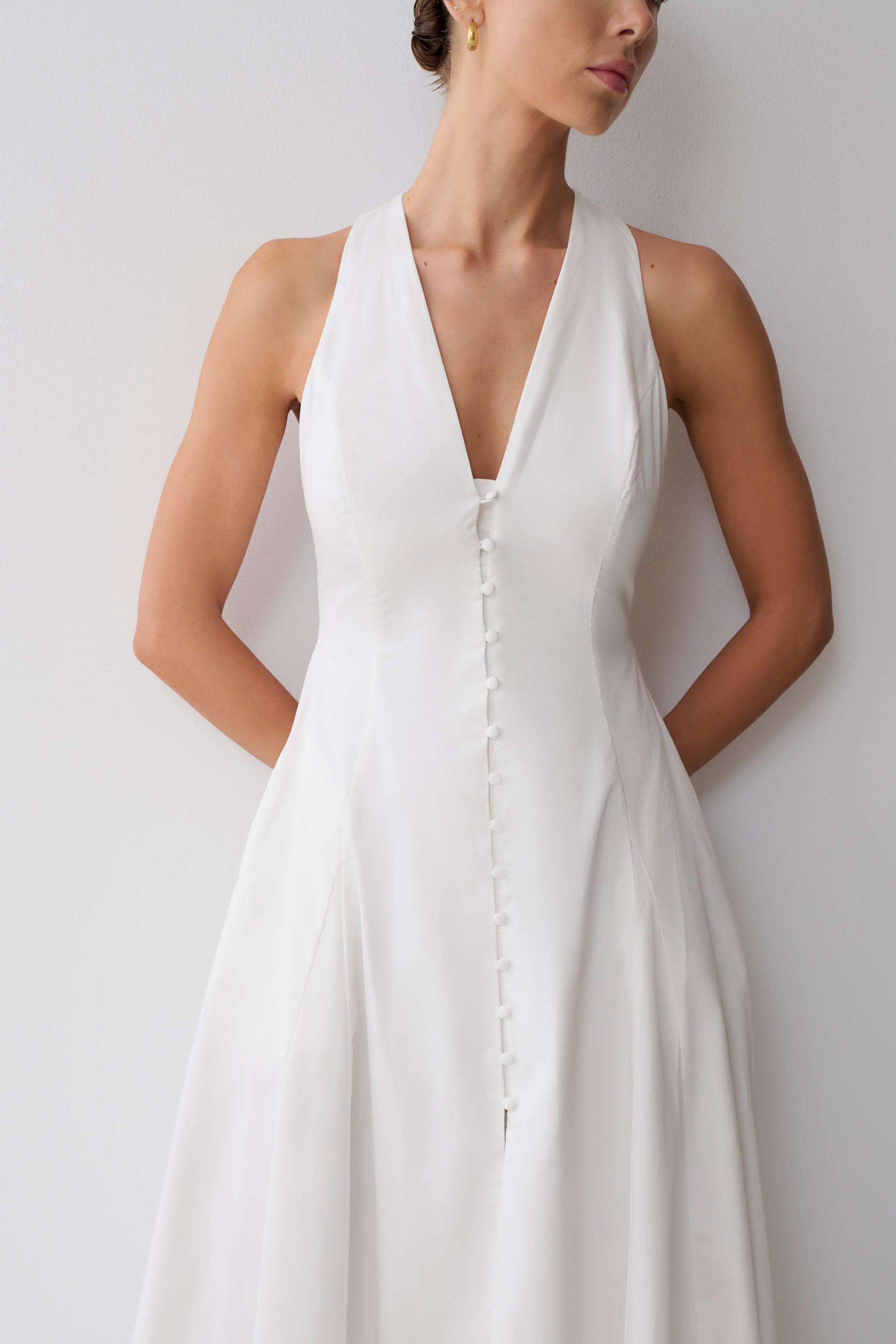 Sienna Button Down Maxi Dress - White #3
