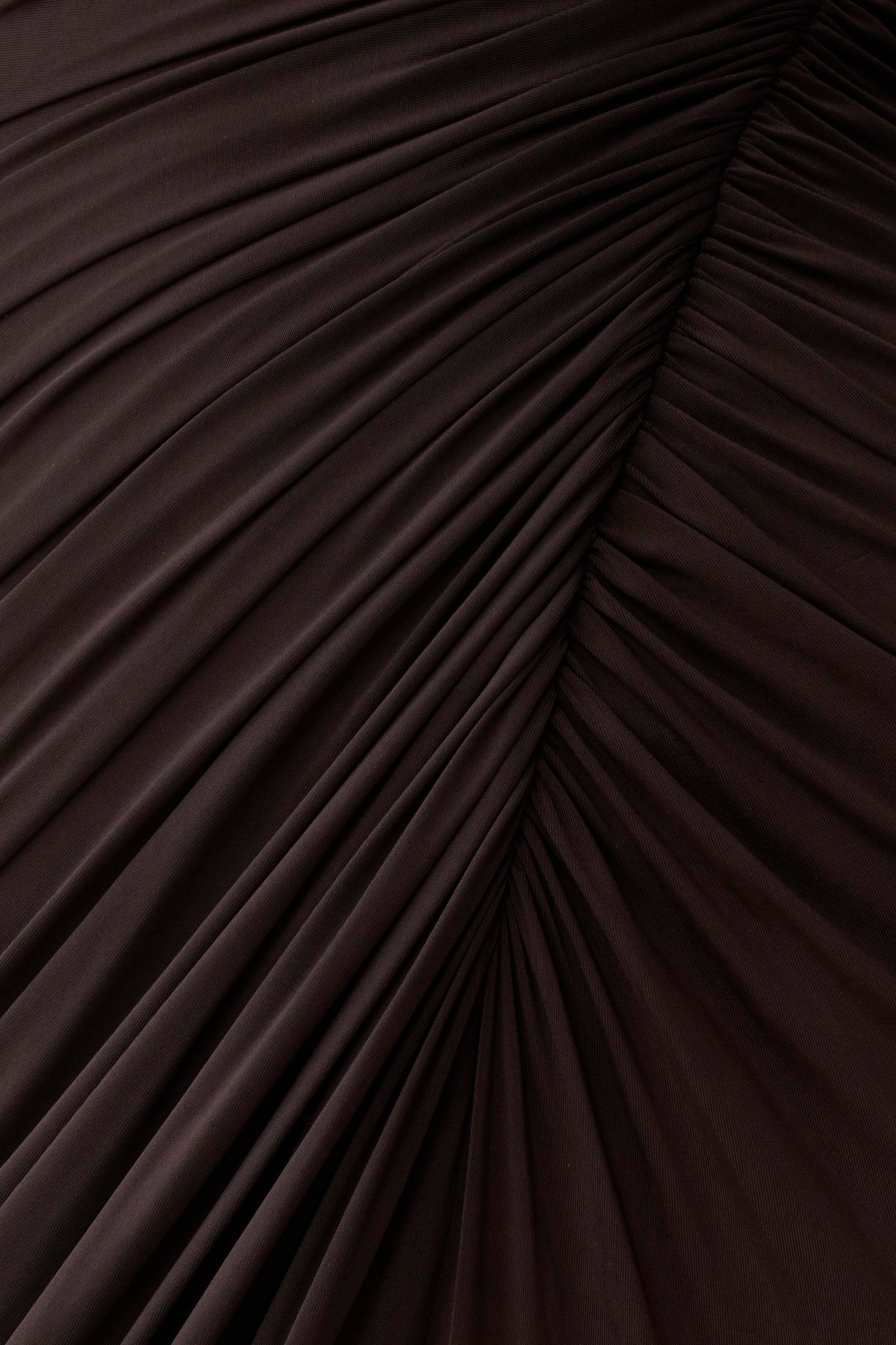 Ryn Twisted One Shoulder Maxi Dress - Dark Chocolate #7