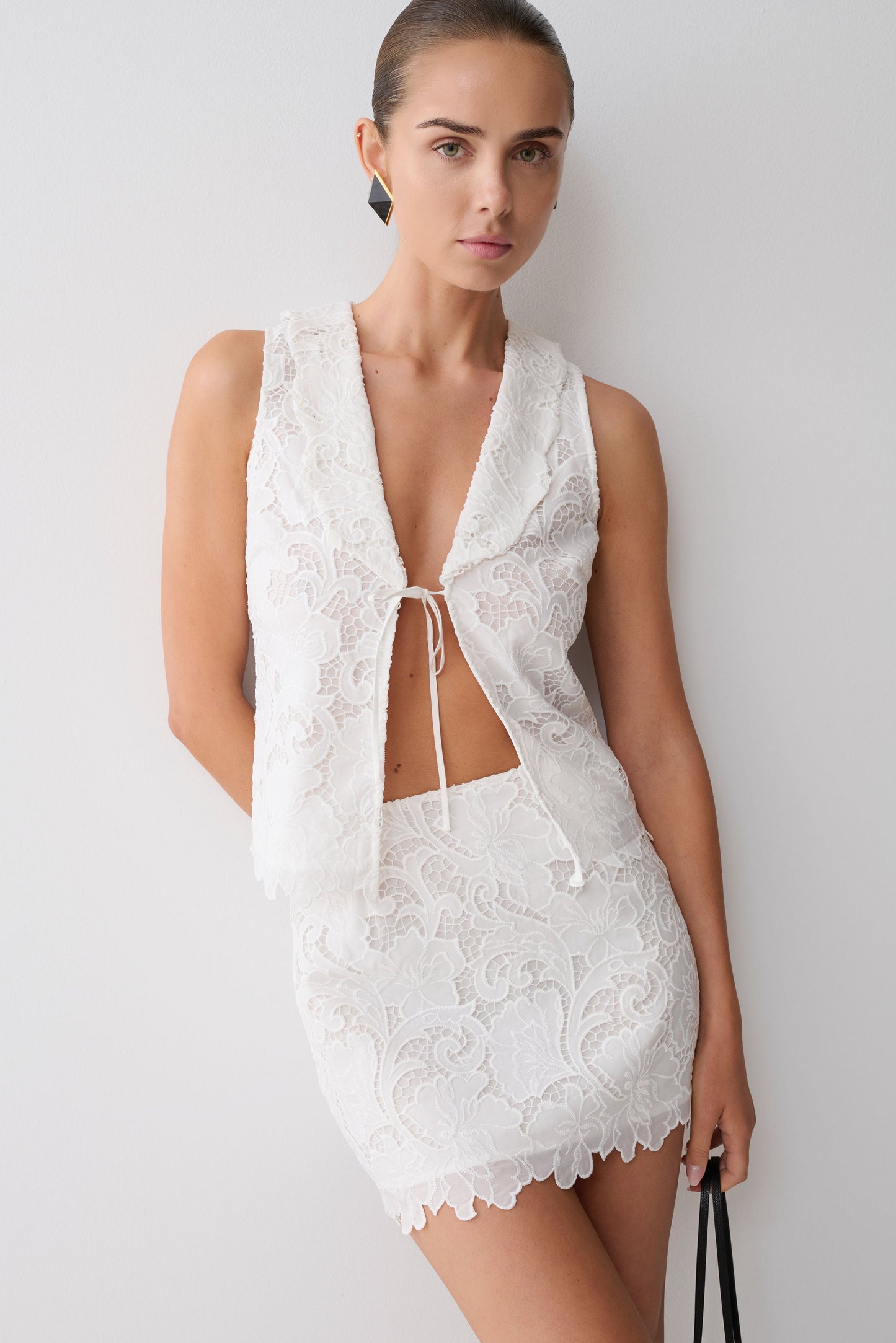 Tessa Broderie Mini Skirt - White